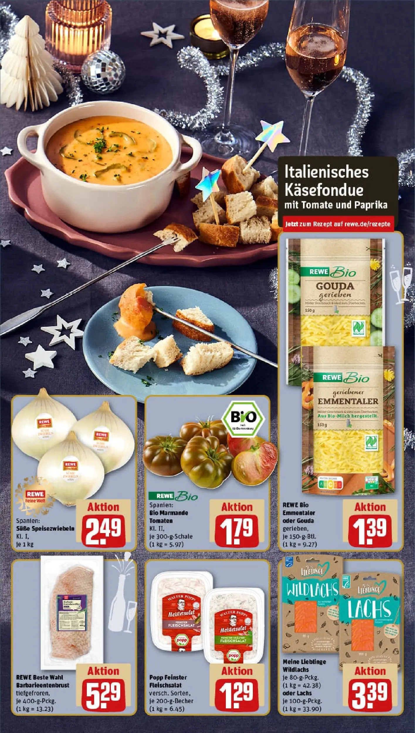 REWE Prospekt ab 22.12.2025 zum Blättern » Angebote | Seite: 3 | Produkte: Gouda, Tomaten, Lachs, Paprika