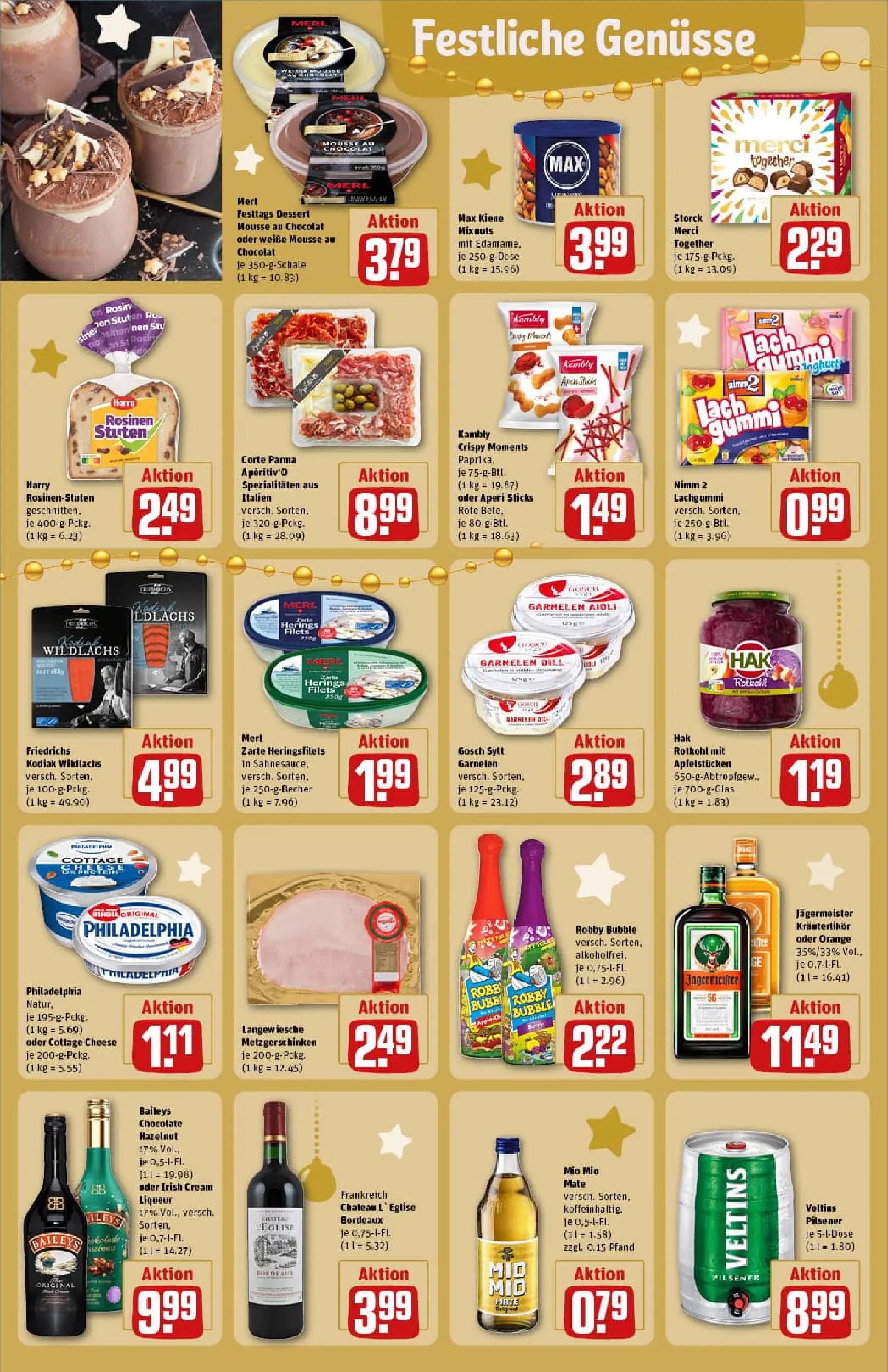 REWE Prospekt ab 22.12.2025 zum Blättern » Angebote | Seite: 16 | Produkte: Rotkohl, Garnelen, Rosinen, Baileys