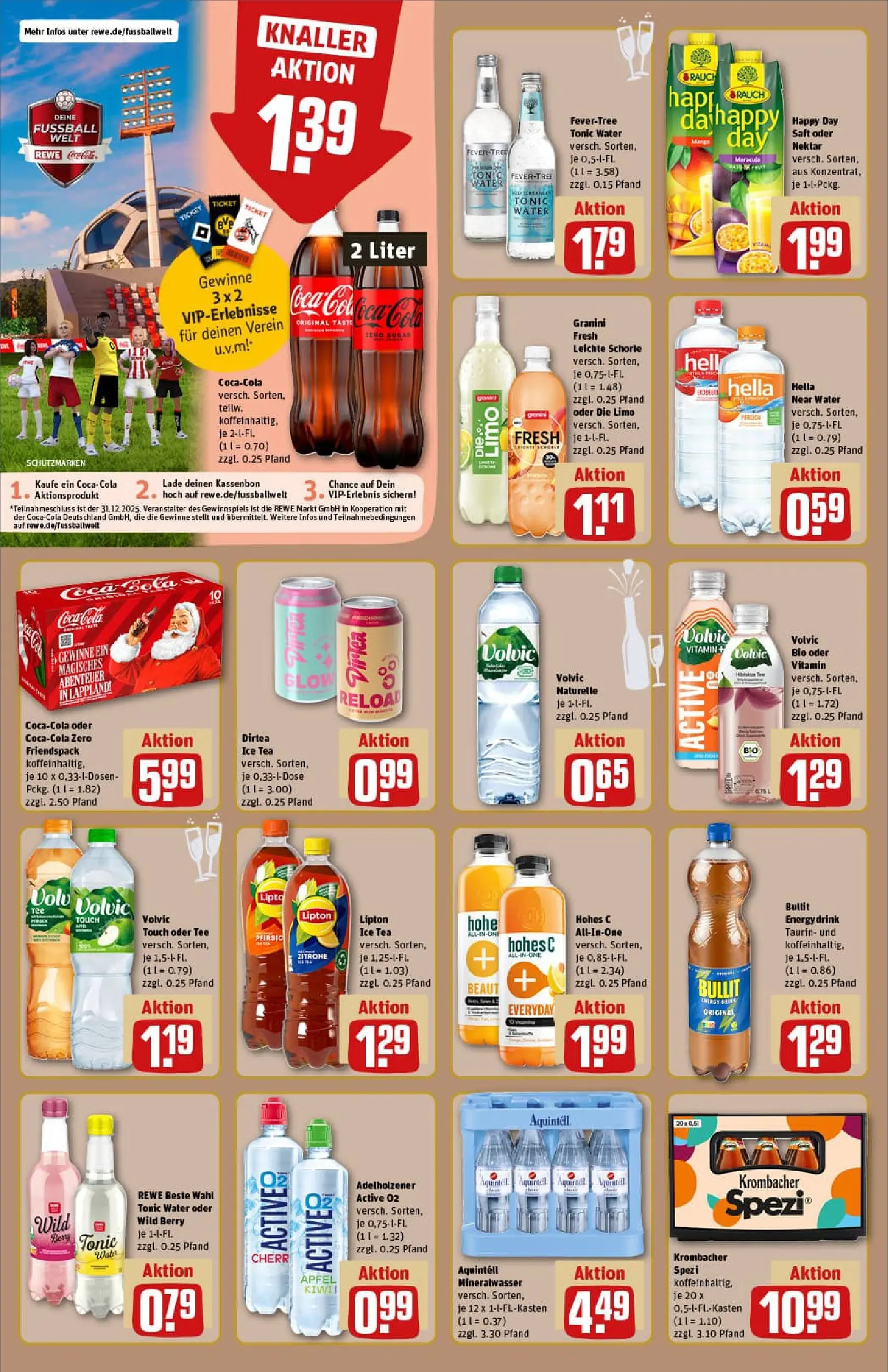 REWE Prospekt ab 22.12.2025 zum Blättern » Angebote | Seite: 18 | Produkte: Cola, Mineralwasser, Hella, Krombacher