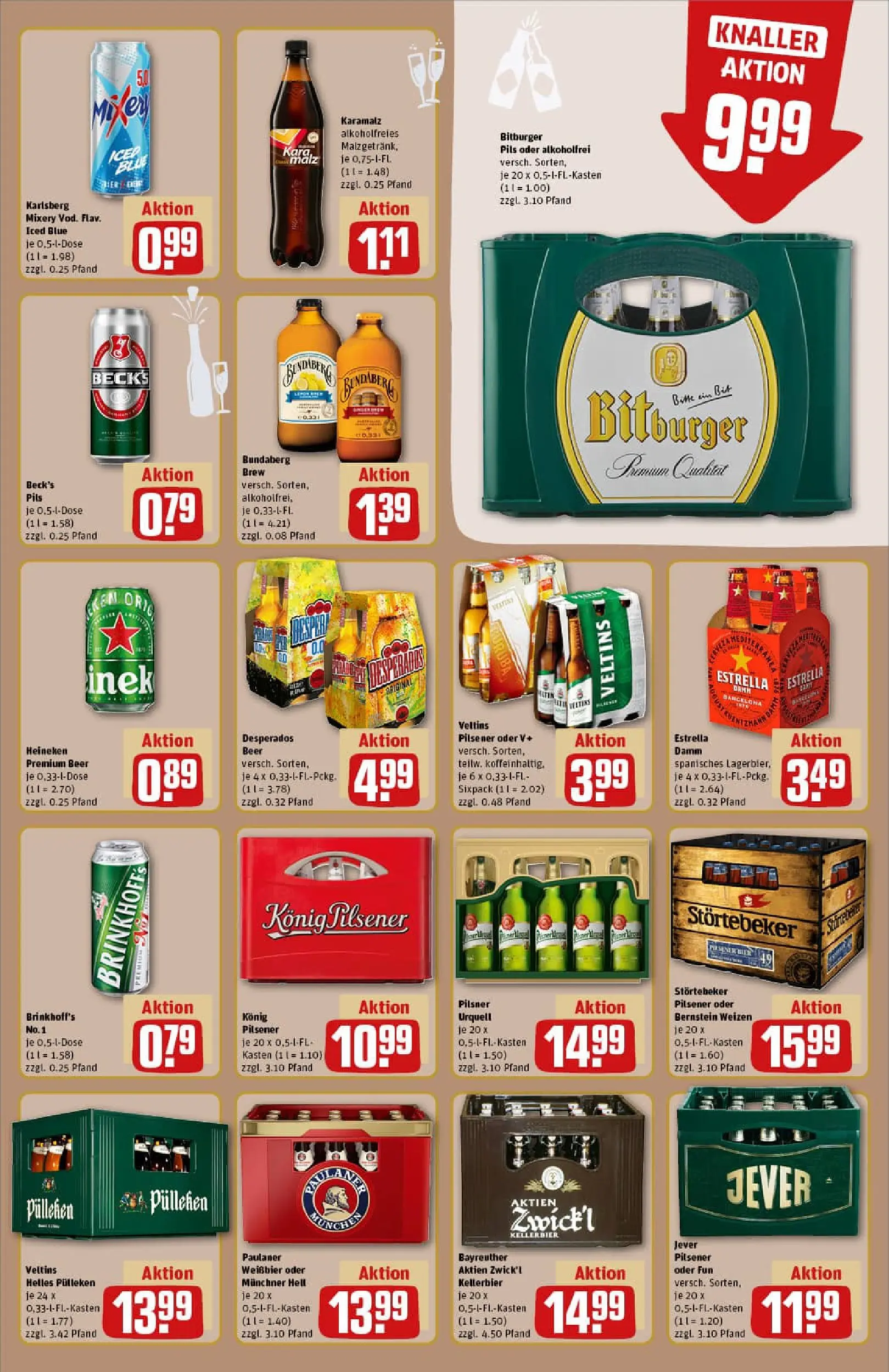 REWE Prospekt ab 22.12.2025 zum Blättern » Angebote | Seite: 19 | Produkte: Bitburger, Konig pilsener, Desperados, Paulaner