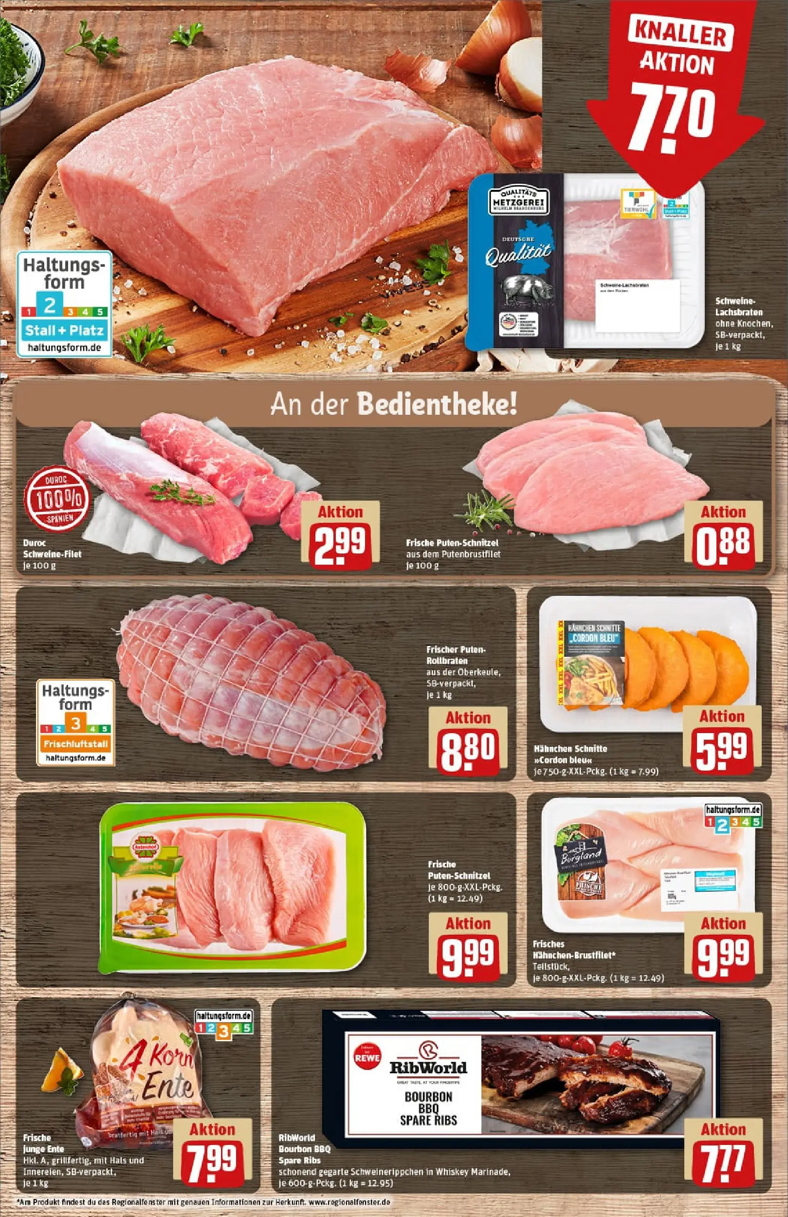 REWE Prospekt ab 22.12.2025 zum Blättern » Angebote | Seite: 10 | Produkte: Hahnchen, Schweinefilet, Bourbon, Ente