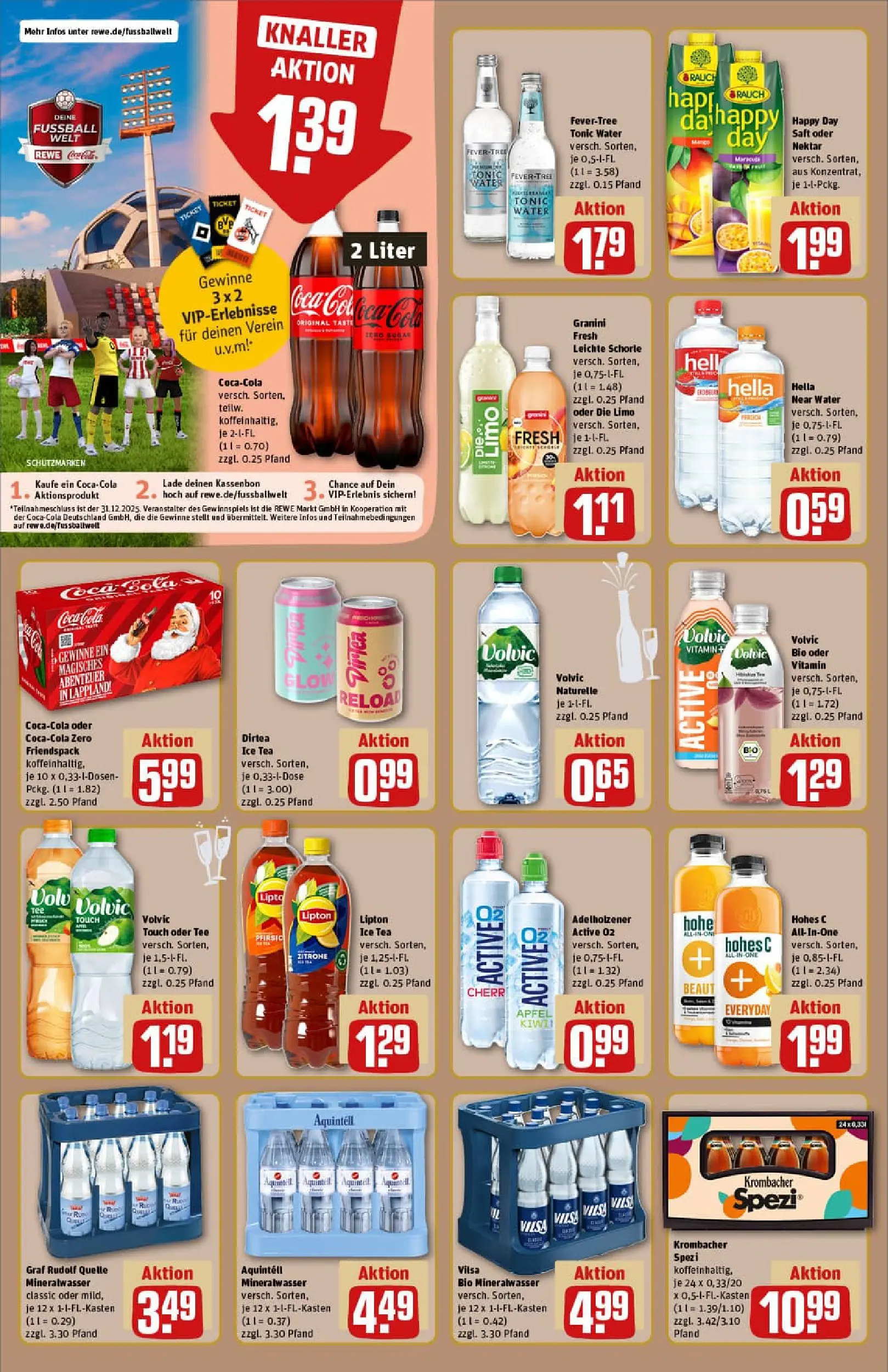 REWE Prospekt ab 22.12.2025 zum Blättern » Angebote | Seite: 18 | Produkte: Cola, Äpfel, Krombacher, Tee