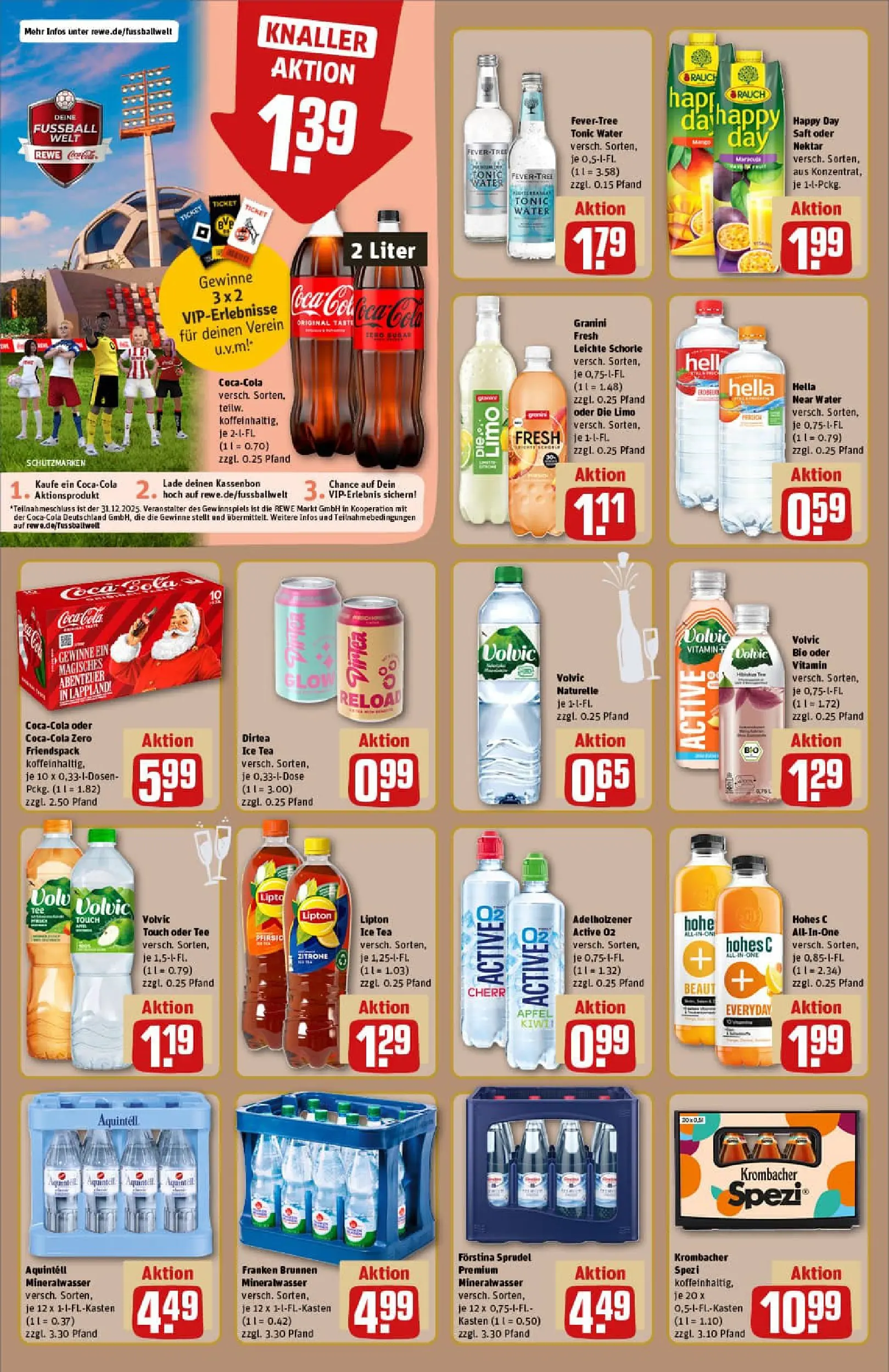 REWE Prospekt ab 22.12.2025 zum Blättern » Angebote | Seite: 18 | Produkte: Äpfel, Volvic touch, Mineralwasser, Saft