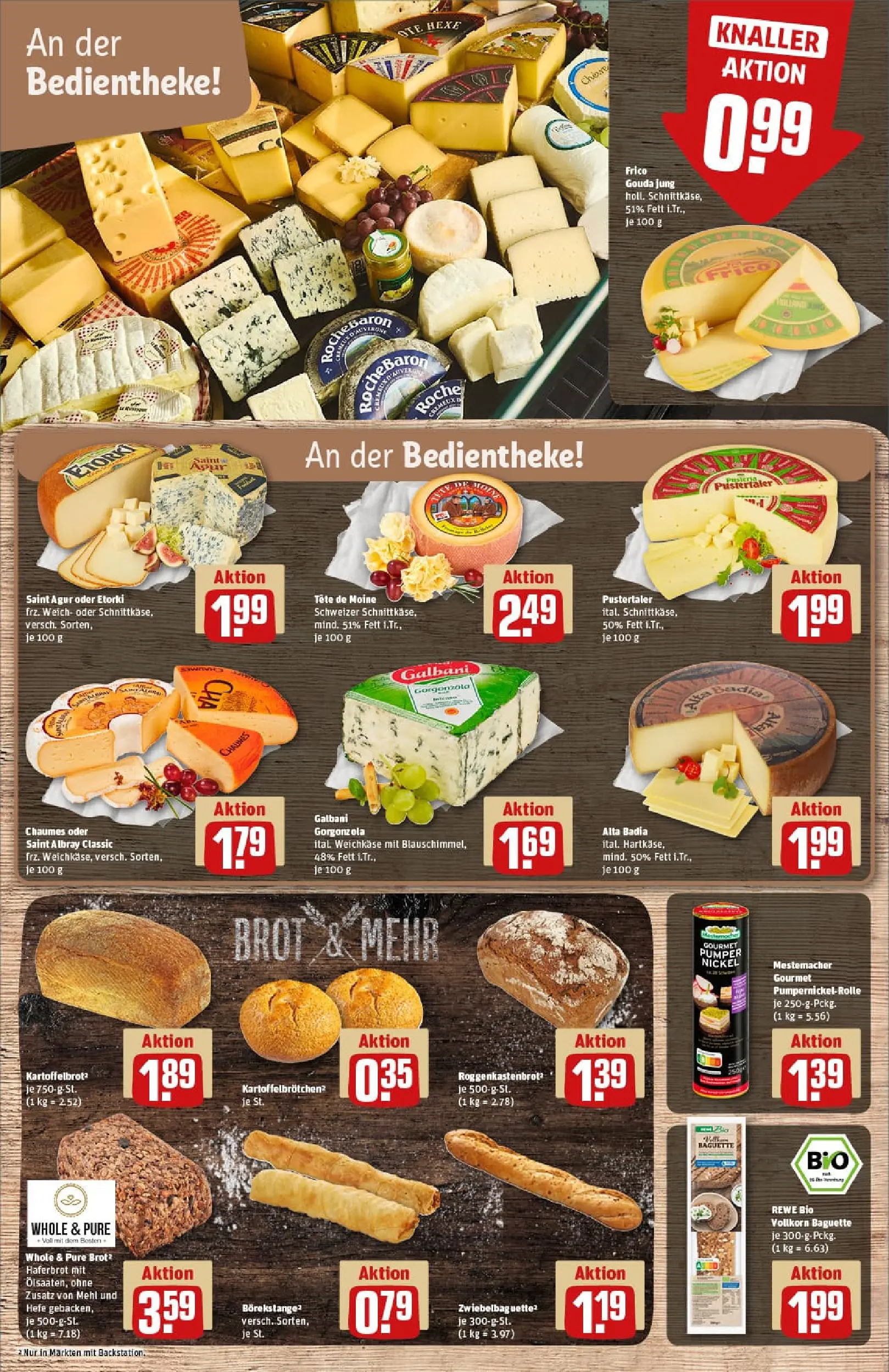 REWE Prospekt ab 22.12.2025 zum Blättern » Angebote | Seite: 13 | Produkte: Mehl, Gouda, Baguette, Brot