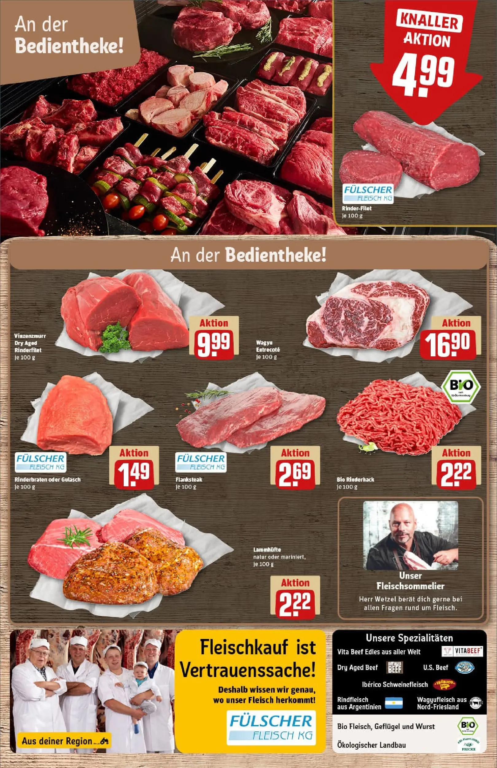 REWE Prospekt ab 22.12.2025 zum Blättern » Angebote | Seite: 10 | Produkte: Entrecote, Gulasch, Wurst, Steak
