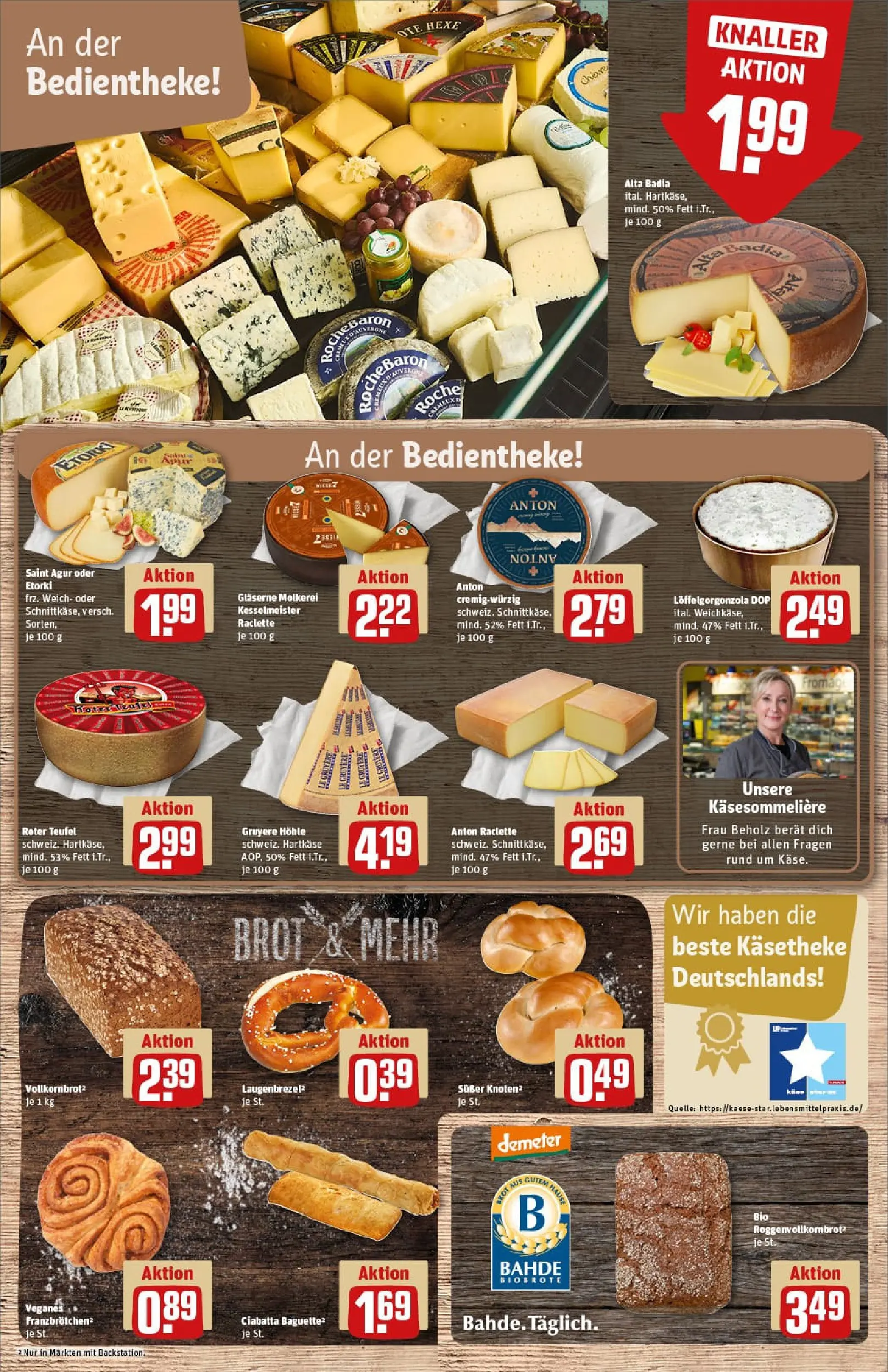 REWE Prospekt ab 22.12.2025 zum Blättern » Angebote | Seite: 13 | Produkte: Vollkornbrot, Baguette, Brot, Raclette