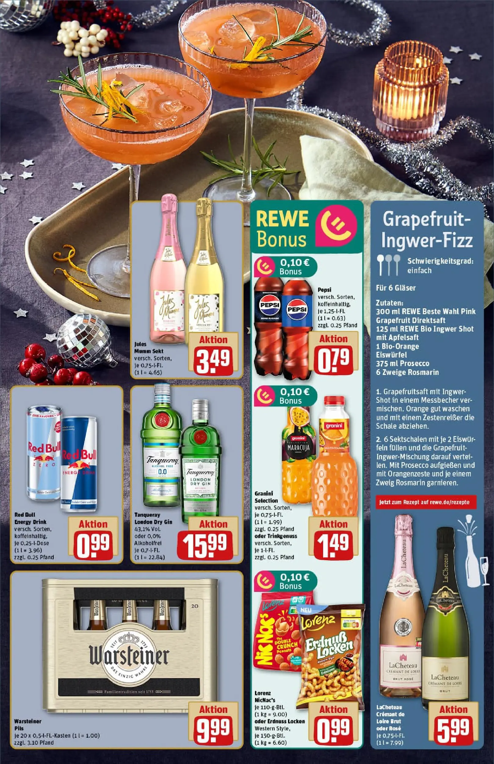 REWE Prospekt ab 22.12.2025 zum Blättern » Angebote | Seite: 5 | Produkte: Red bull, Energy, Grapefruit, Gin