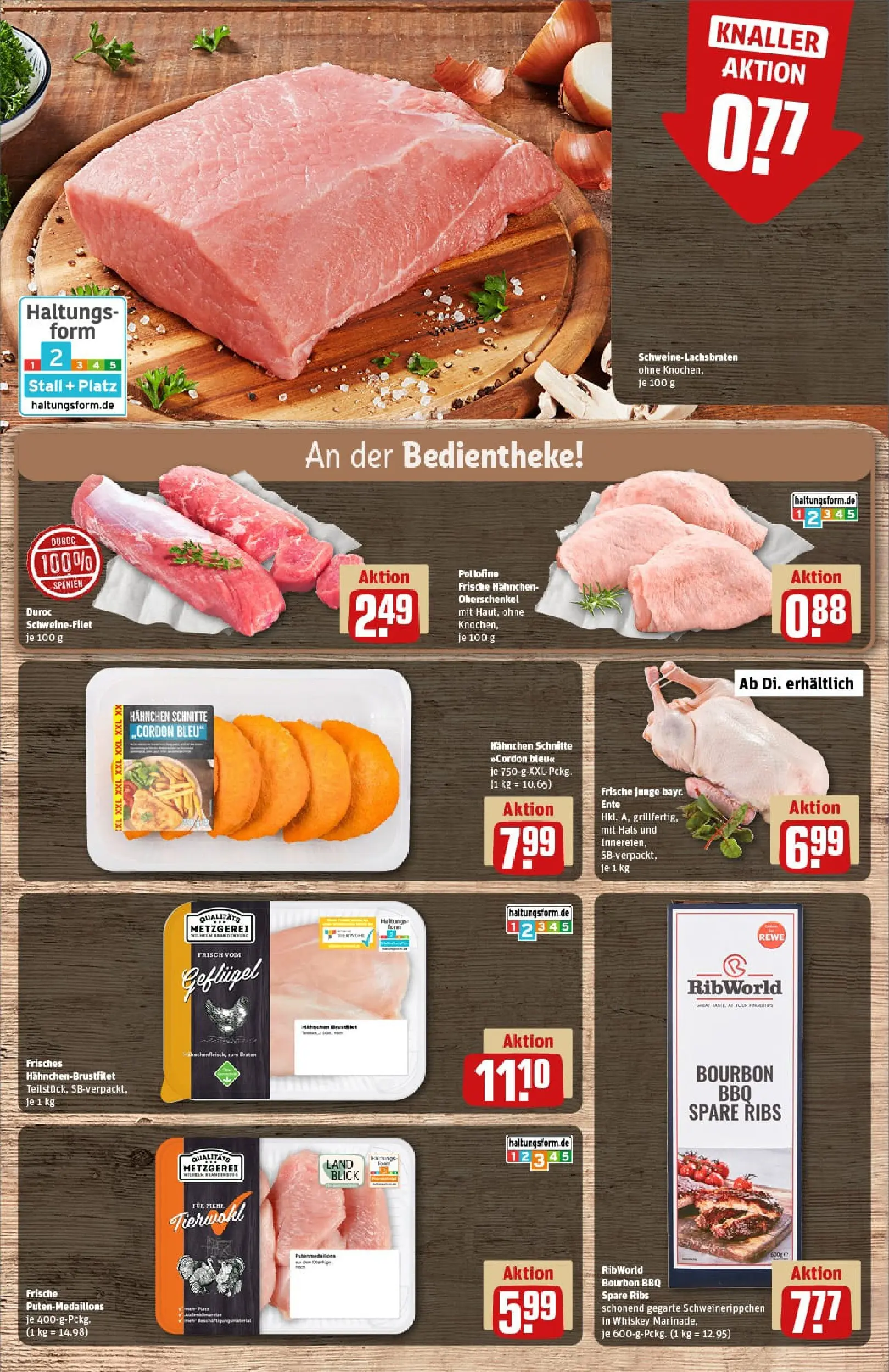 REWE Prospekt ab 22.12.2025 zum Blättern » Angebote | Seite: 10 | Produkte: Hahnchen, Spare ribs, Bourbon, Ente