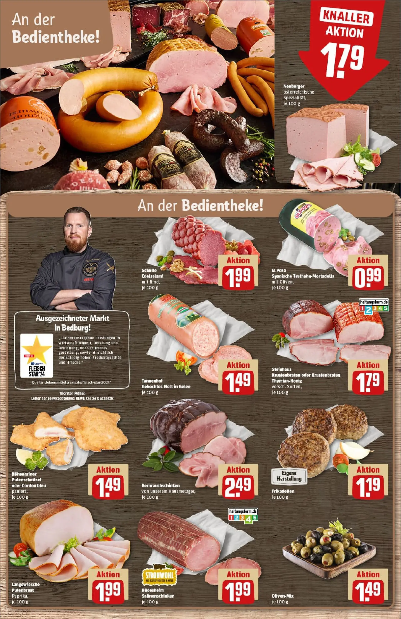 REWE Prospekt ab 22.12.2025 zum Blättern » Angebote | Seite: 12 | Produkte: Krustenbraten, Paprika, Putenschnitzel, Salami
