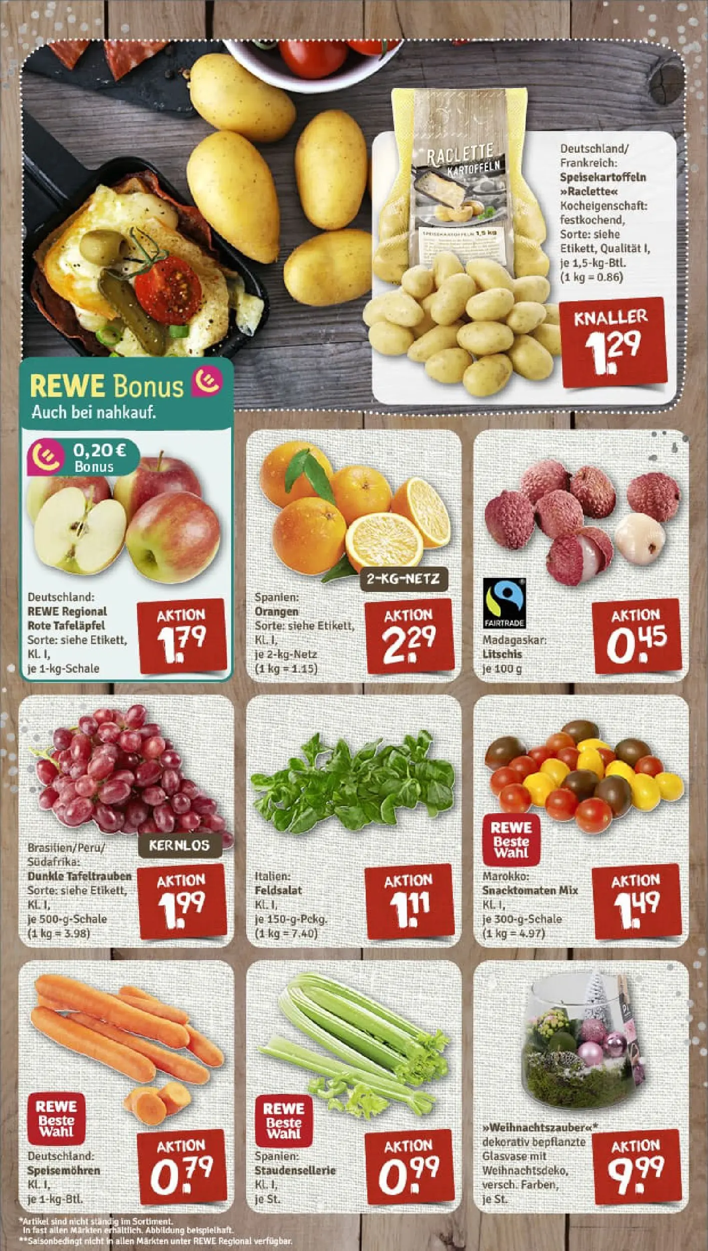 REWE Prospekt ab 22.12.2025 zum Blättern » Angebote | Seite: 4 | Produkte: Orangen, Kartoffeln, Raclette