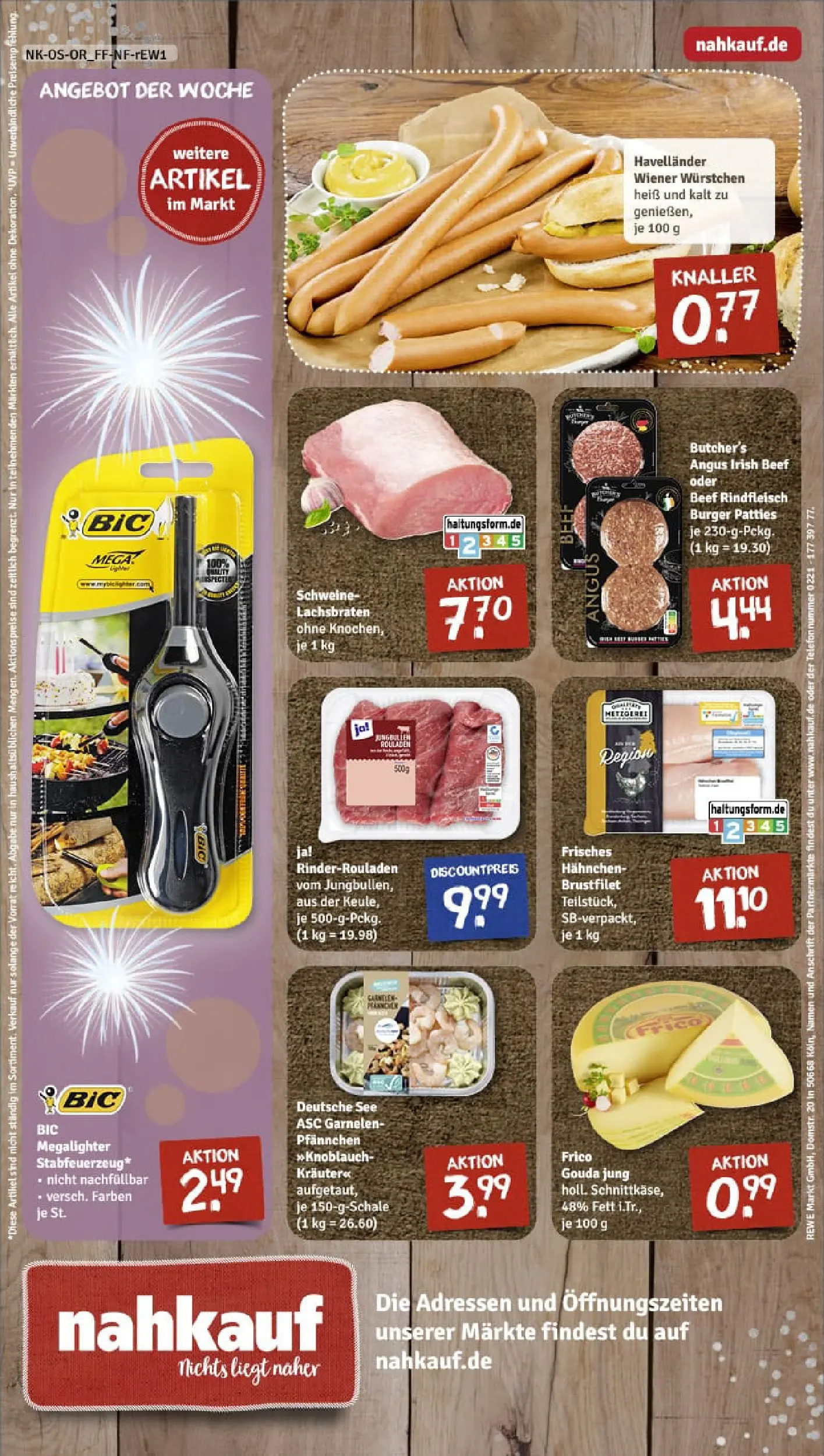 REWE Prospekt ab 22.12.2025 zum Blättern » Angebote | Seite: 16 | Produkte: Rinderrouladen, Hahnchen, Wiener wurstchen, Knoblauch