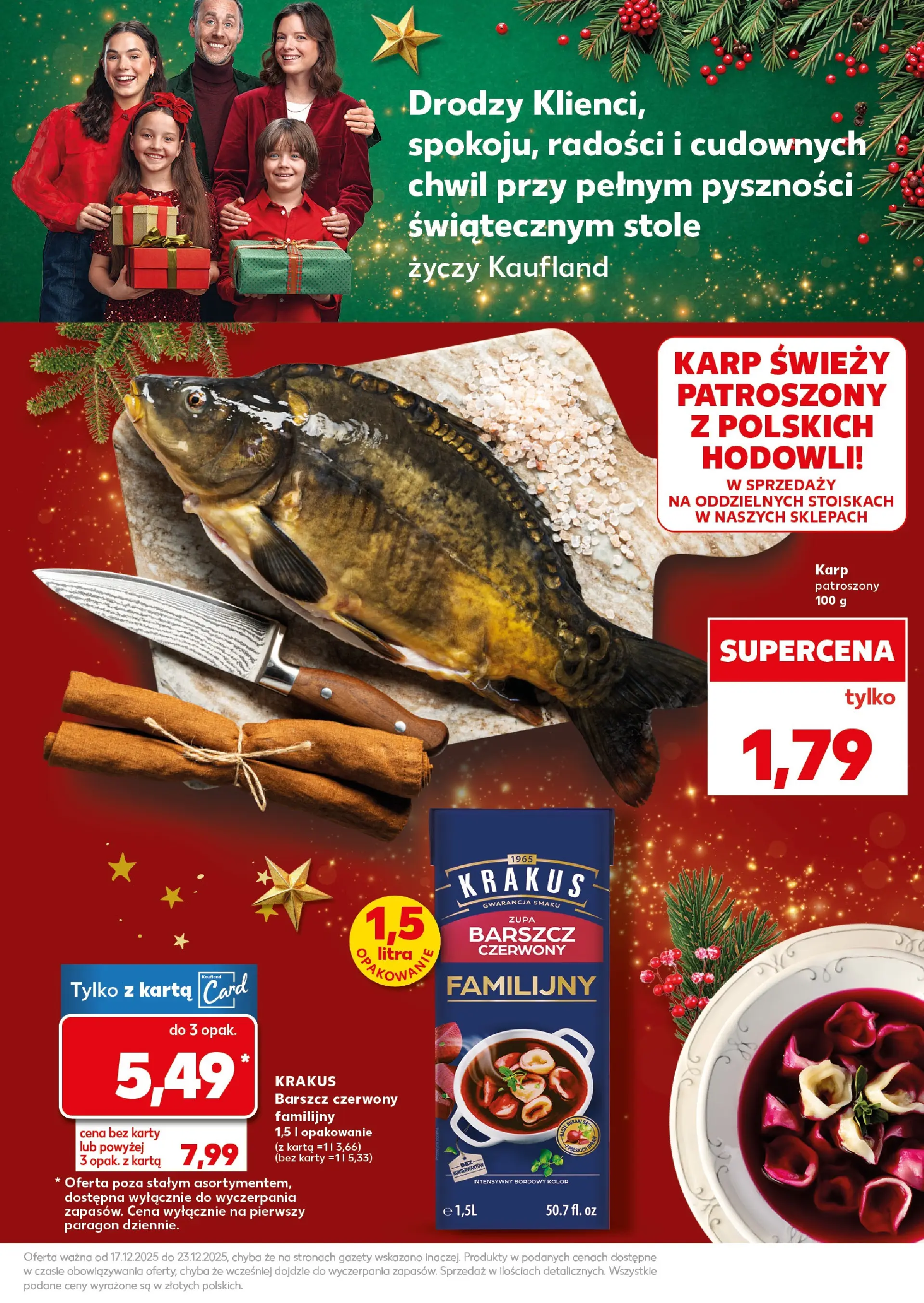 Kaufland gazetka od 20.12.2025 | Boże Narodzenie 🎄🎁 | Strona: 5 | Produkty: Barszcz, Karta, Karp, Zupa