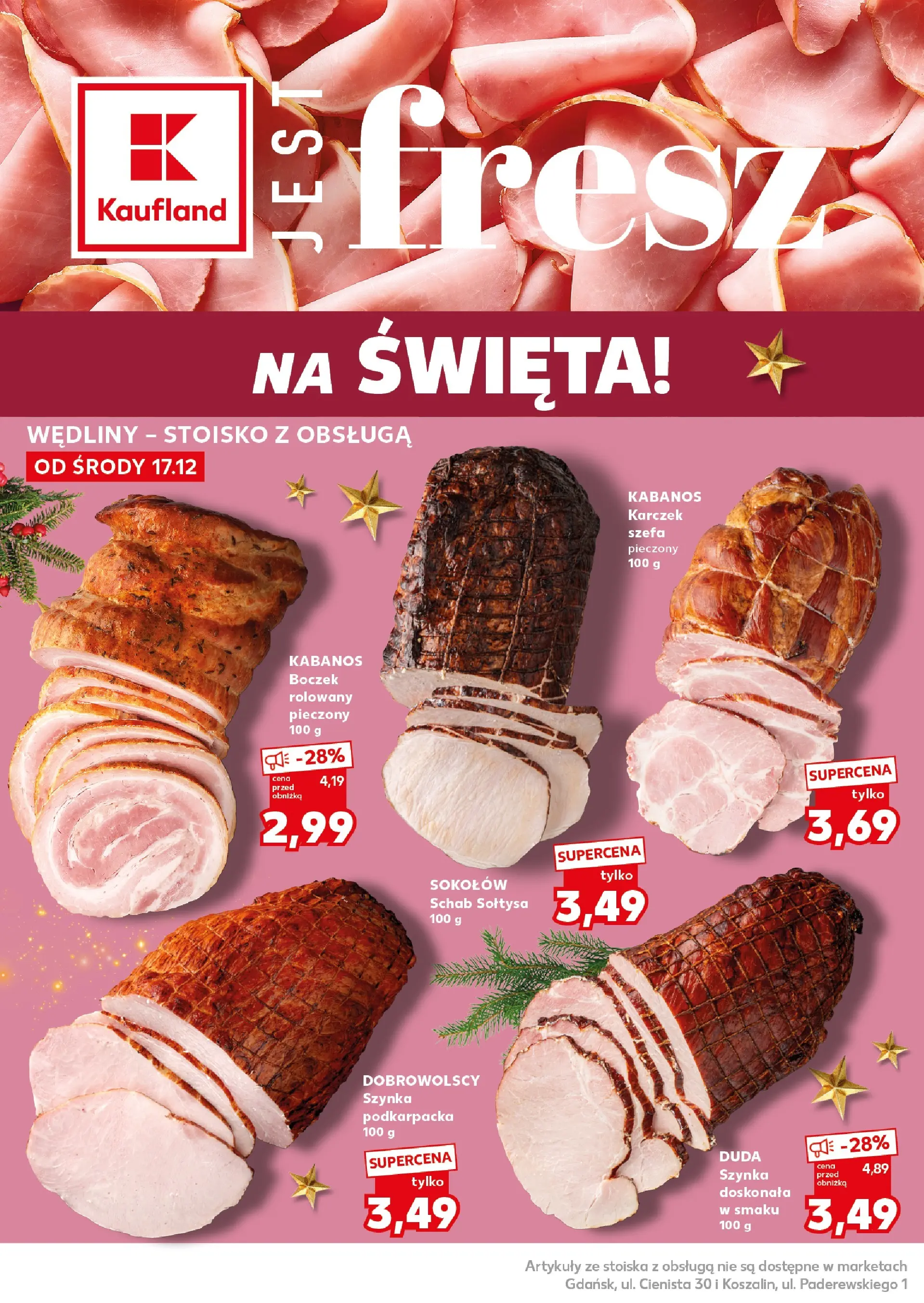 Kaufland gazetka od 20.12.2025 | Boże Narodzenie 🎄🎁 | Strona: 12 | Produkty: Schab, Szynka, Boczek, Wędliny