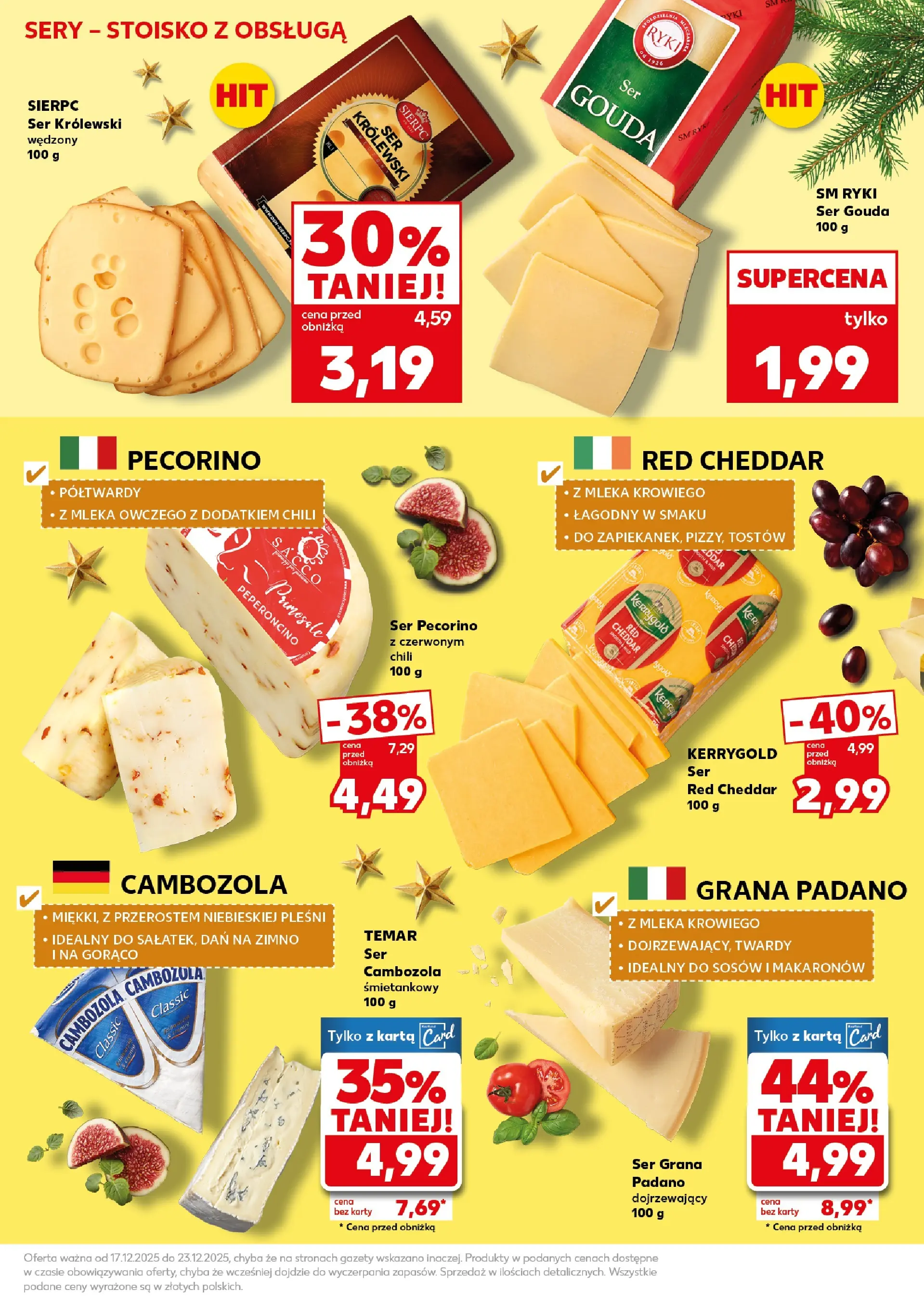 Kaufland gazetka od 20.12.2025 | Boże Narodzenie 🎄🎁 | Strona: 15 | Produkty: Ser pecorino, Ser grana padano, Sery, Ser