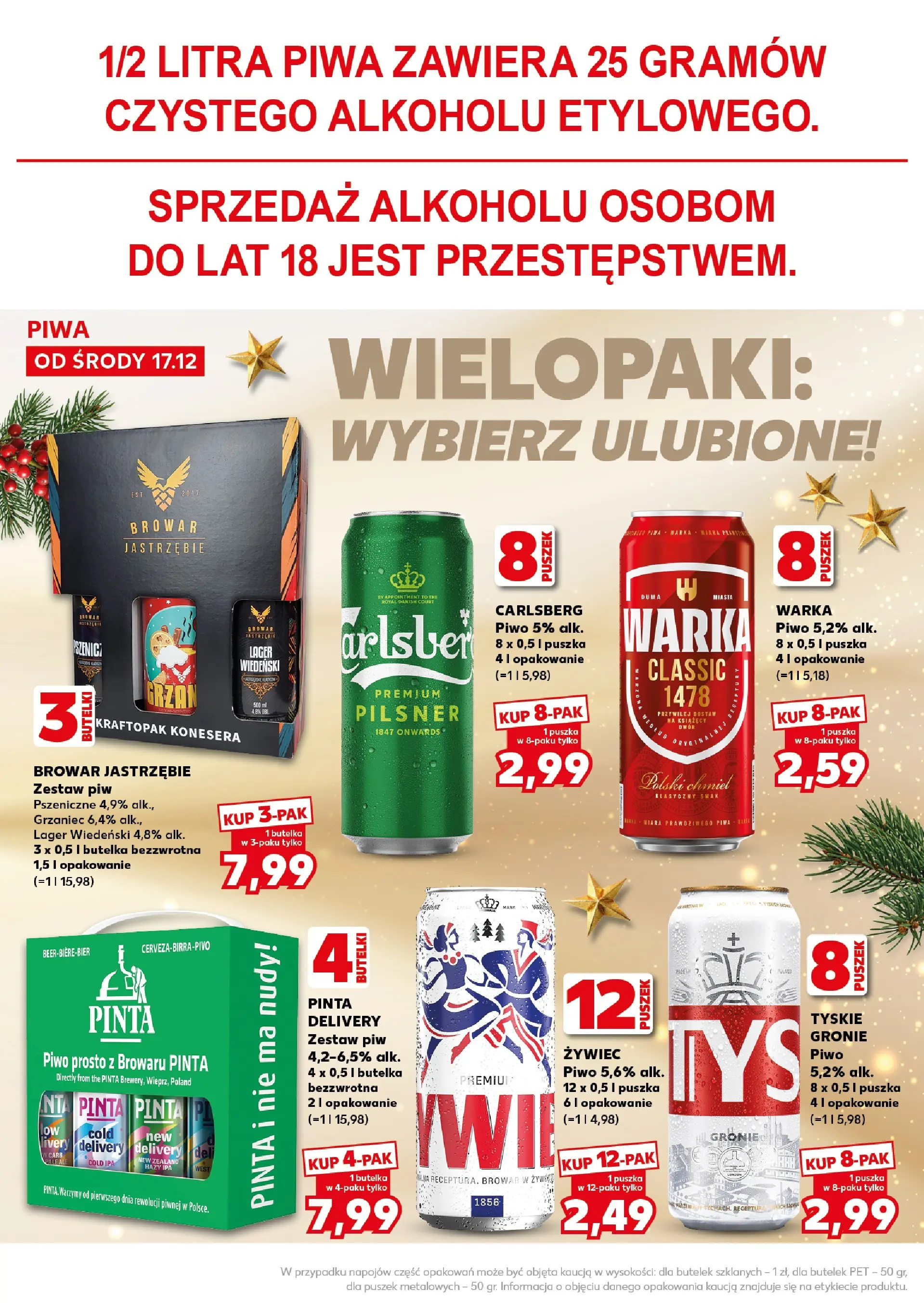Kaufland gazetka od 20.12.2025 | Boże Narodzenie 🎄🎁 | Strona: 20 | Produkty: Warka, Tyskie, Piwo