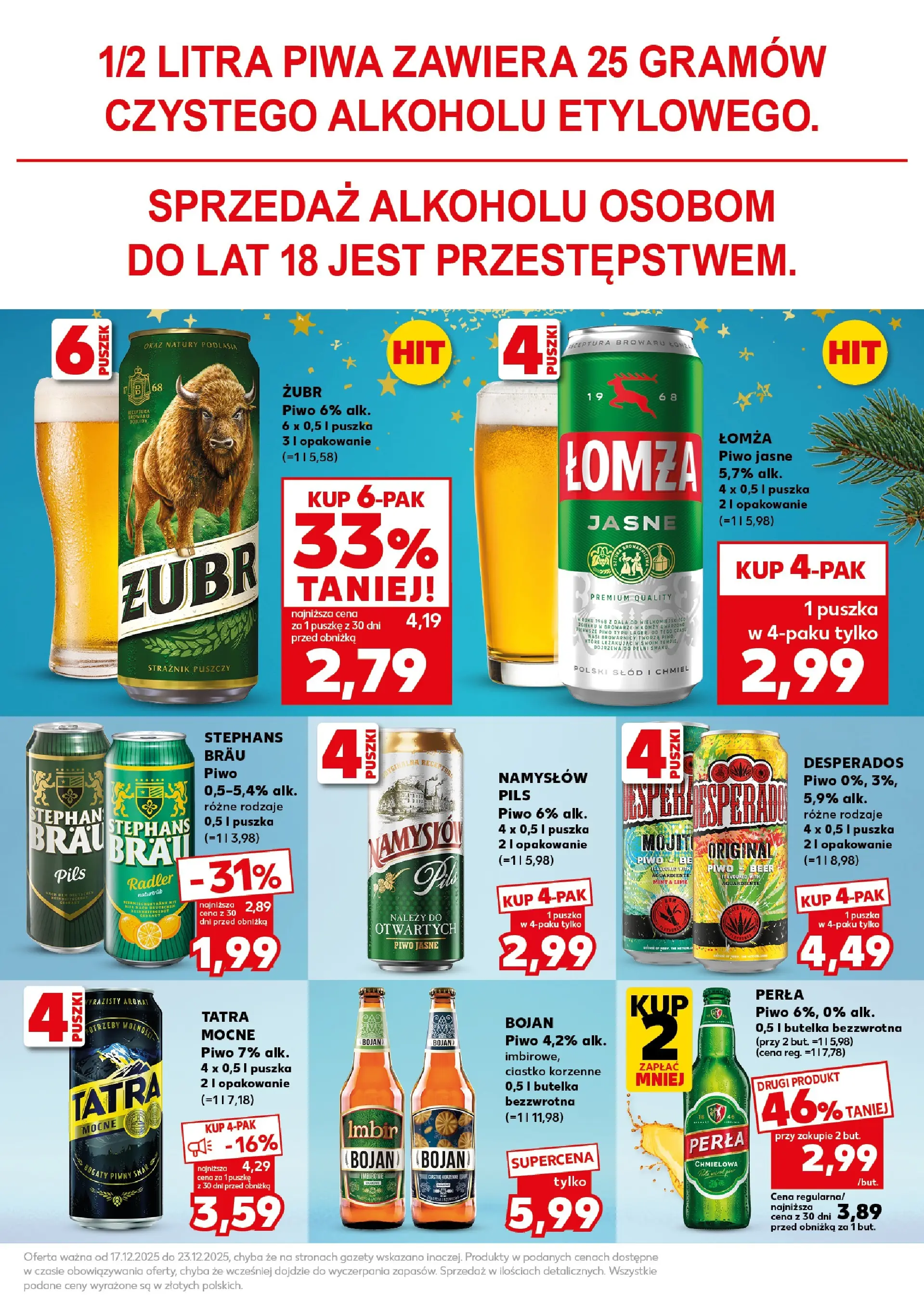 Kaufland gazetka od 20.12.2025 | Boże Narodzenie 🎄🎁 | Strona: 21 | Produkty: Imbir, Piwo, Piwo Namysłów