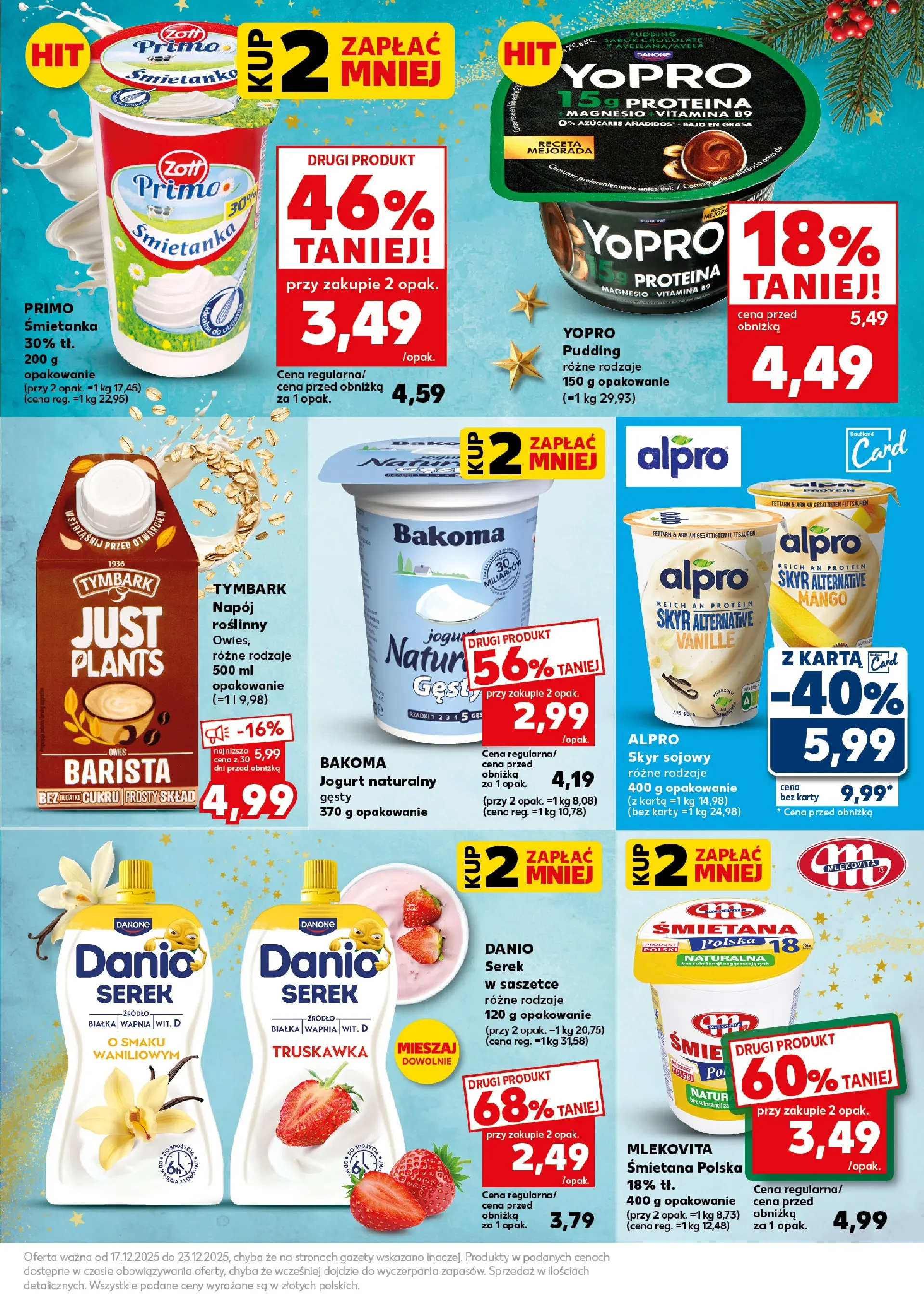Kaufland gazetka od 20.12.2025 | Boże Narodzenie 🎄🎁 | Strona: 25 | Produkty: Serek, Jogurt, Śmietana, Skyr