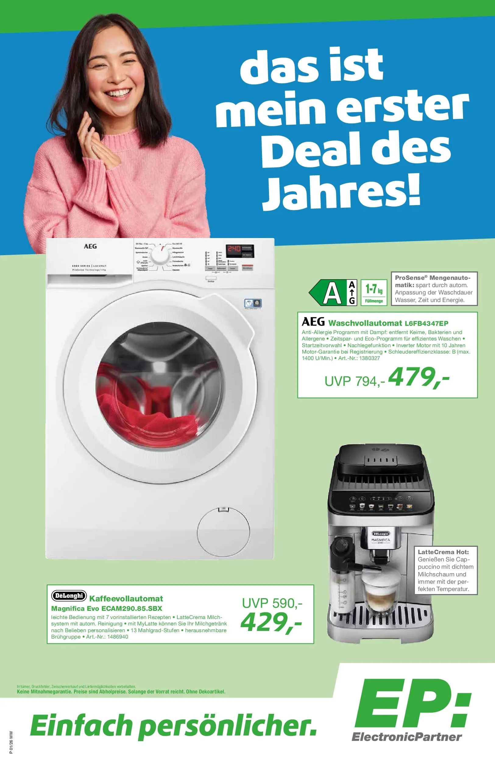 Entdecke - EP: Angebote (ab 29.12.2025) zum Blättern | Seite: 1 | Produkte: AEG, Milch, Kaffeevollautomat