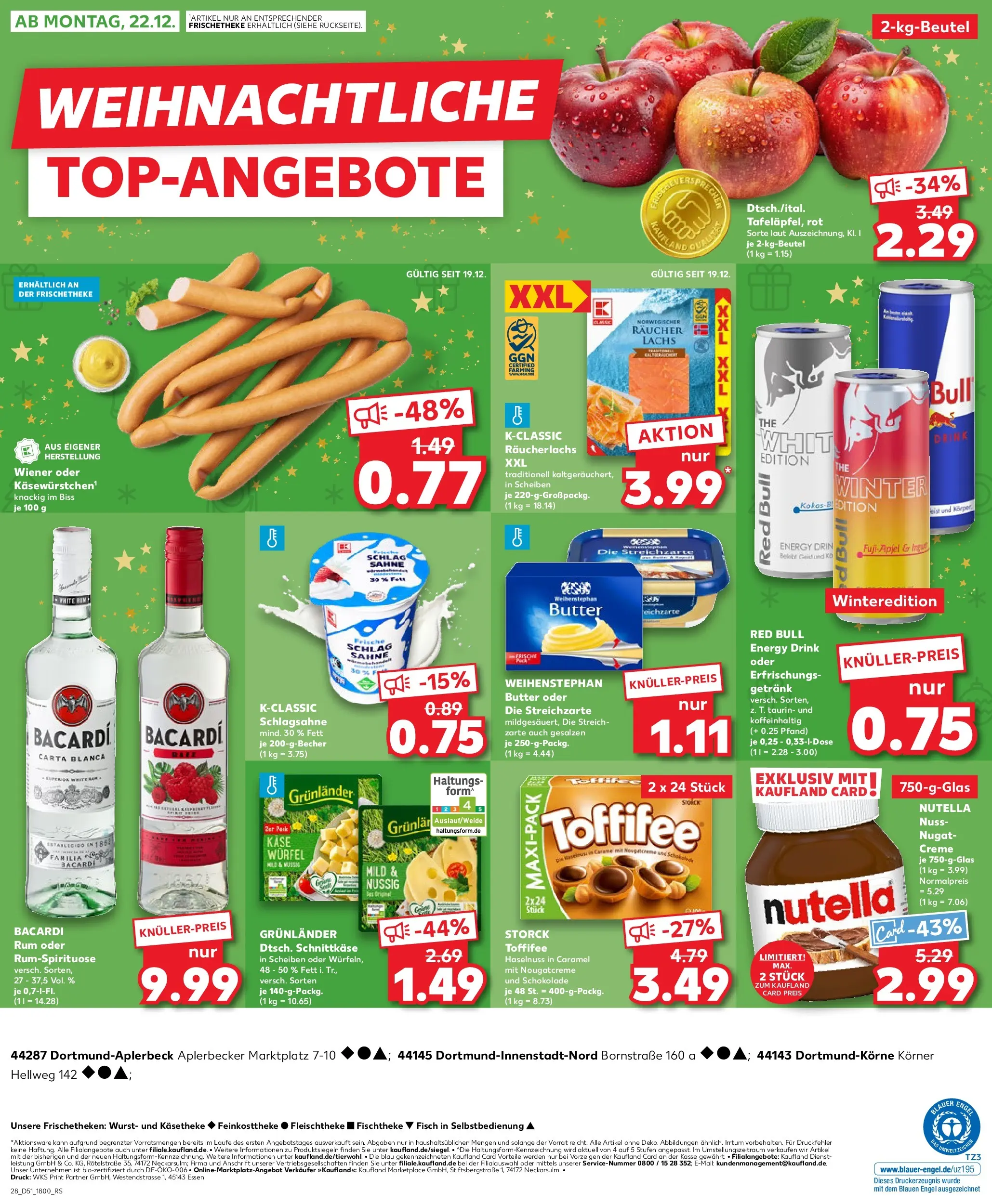 Prospekt Kaufland ab 18.12.2025 » Angebote Online zum Blättern | Seite: 28 | Produkte: Bacardi, Butter, Schokolade, Toffifee