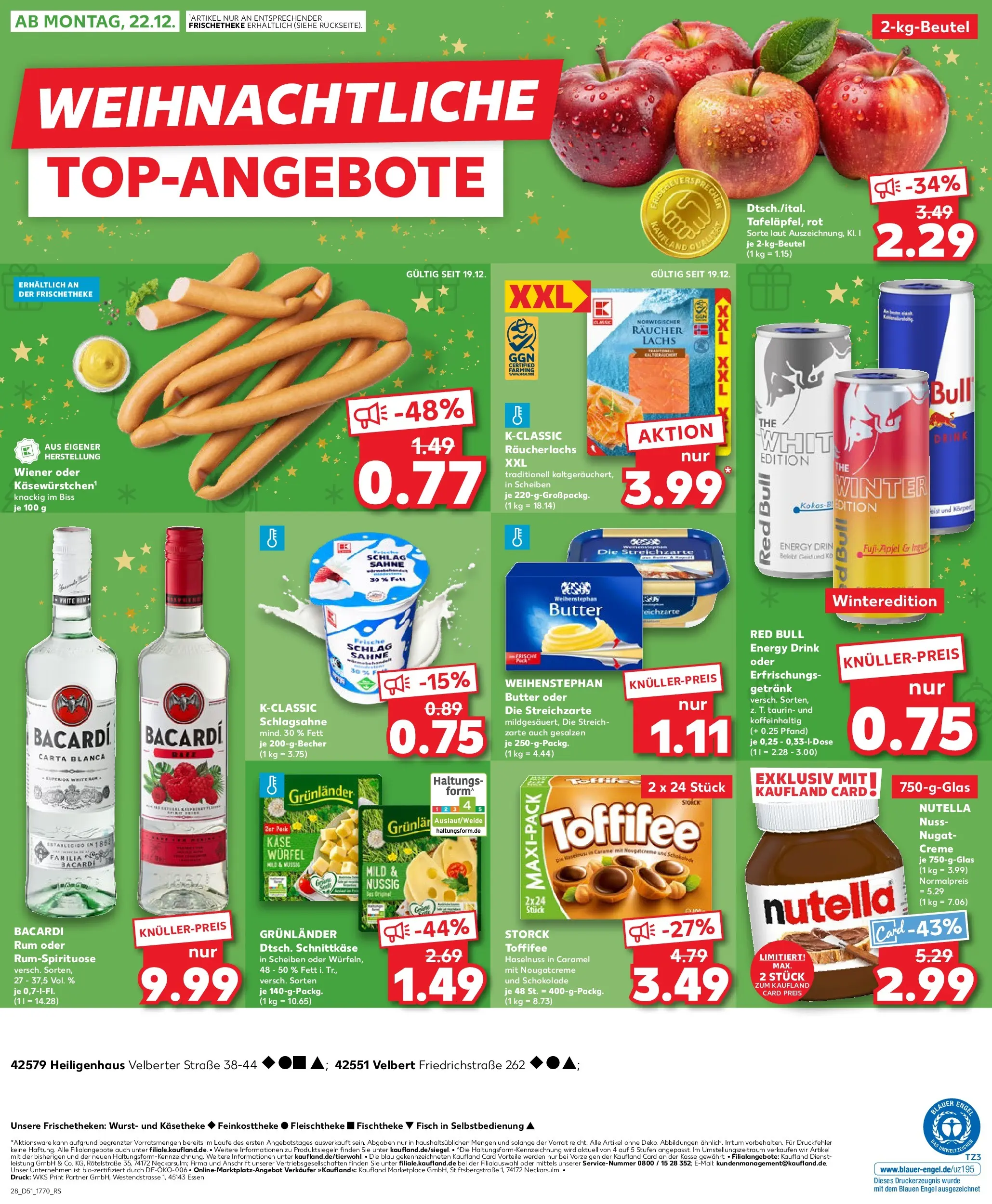 Prospekt Kaufland ab 18.12.2025 » Angebote Online zum Blättern | Seite: 28 | Produkte: Red bull, Butter, Creme, Toffifee