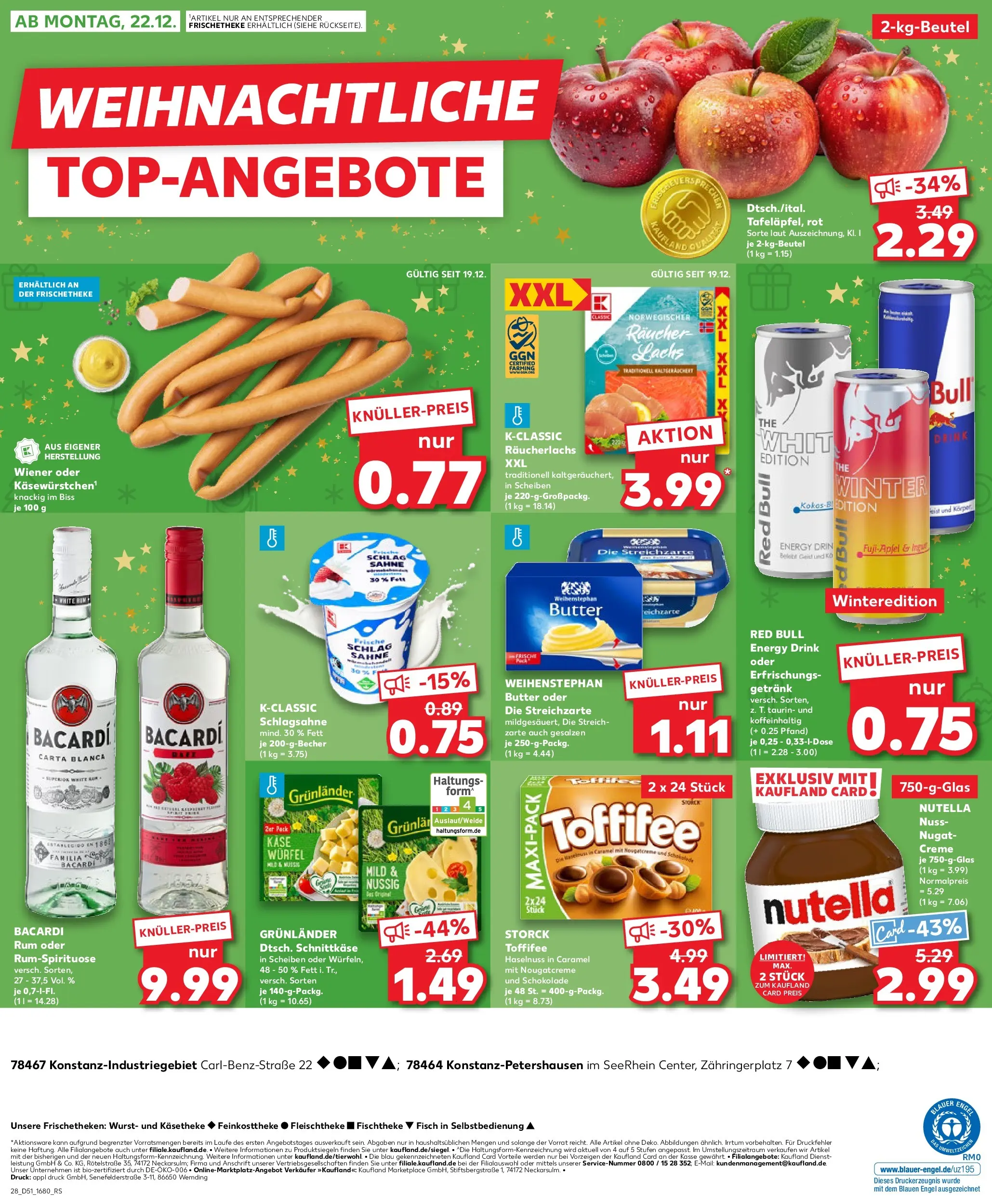 Prospekt Kaufland ab 18.12.2025 » Angebote Online zum Blättern | Seite: 28 | Produkte: Butter, Wurst, Toffifee, Sahne