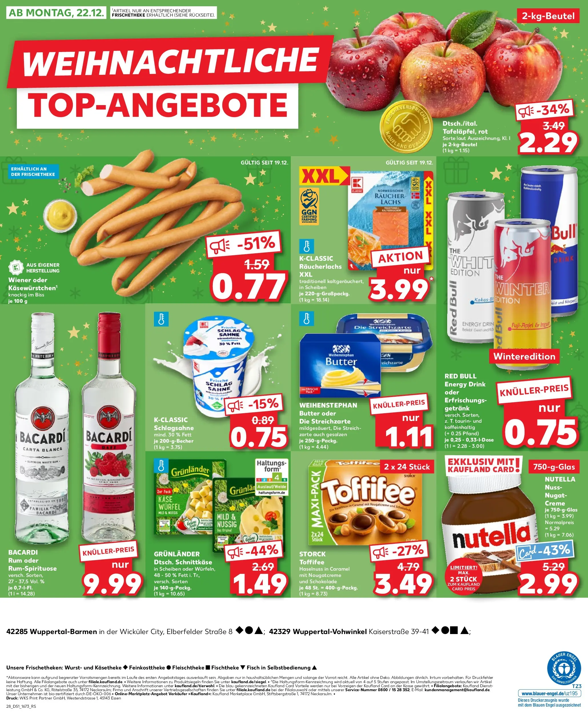 Prospekt Kaufland ab 18.12.2025 » Angebote Online zum Blättern | Seite: 28 | Produkte: Käse, Weihenstephan butter, Räucherlachs, Sahne