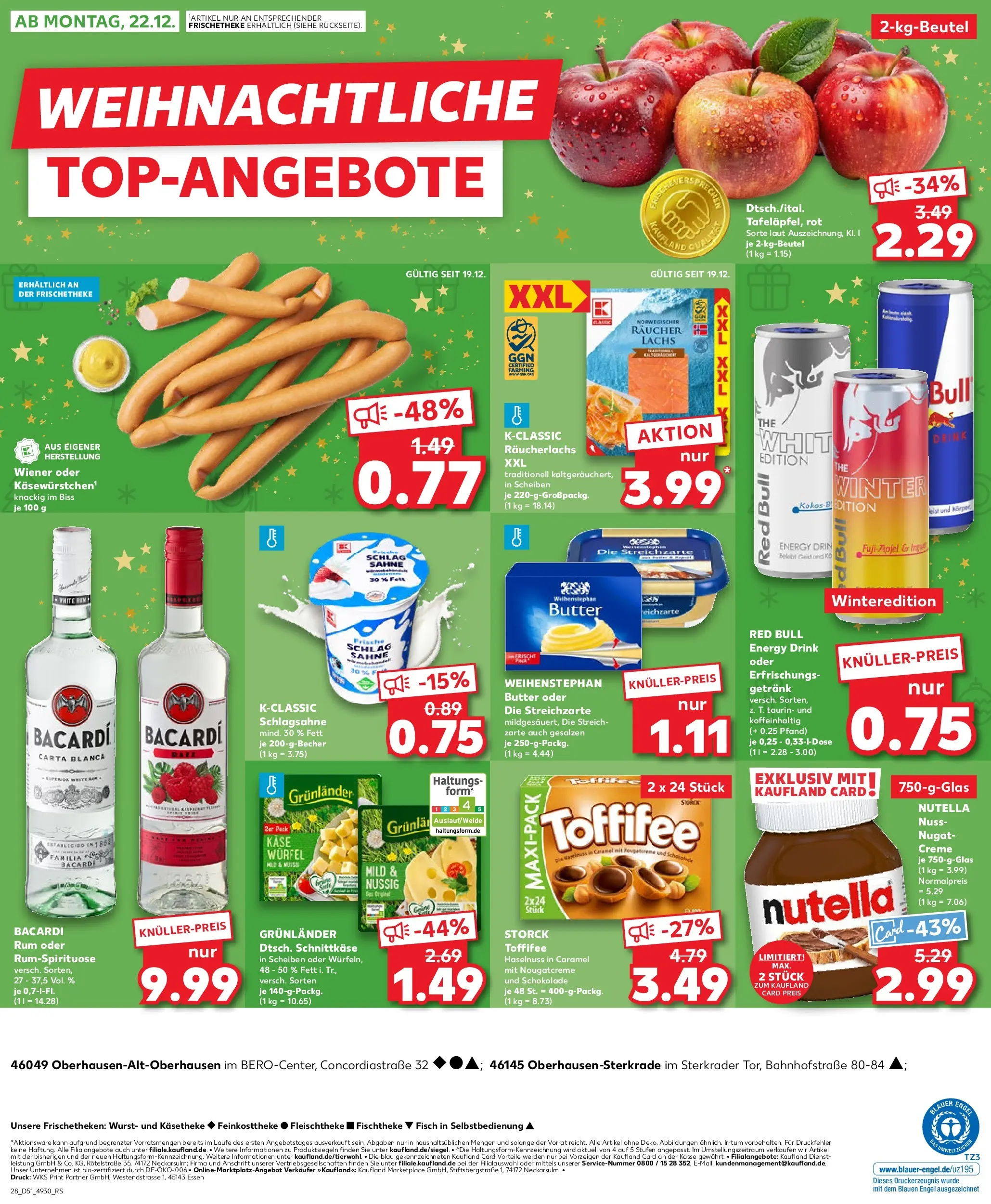 Prospekt Kaufland ab 18.12.2025 » Angebote Online zum Blättern | Seite: 28 | Produkte: Red bull, Weihenstephan butter, Lachs, Sahne