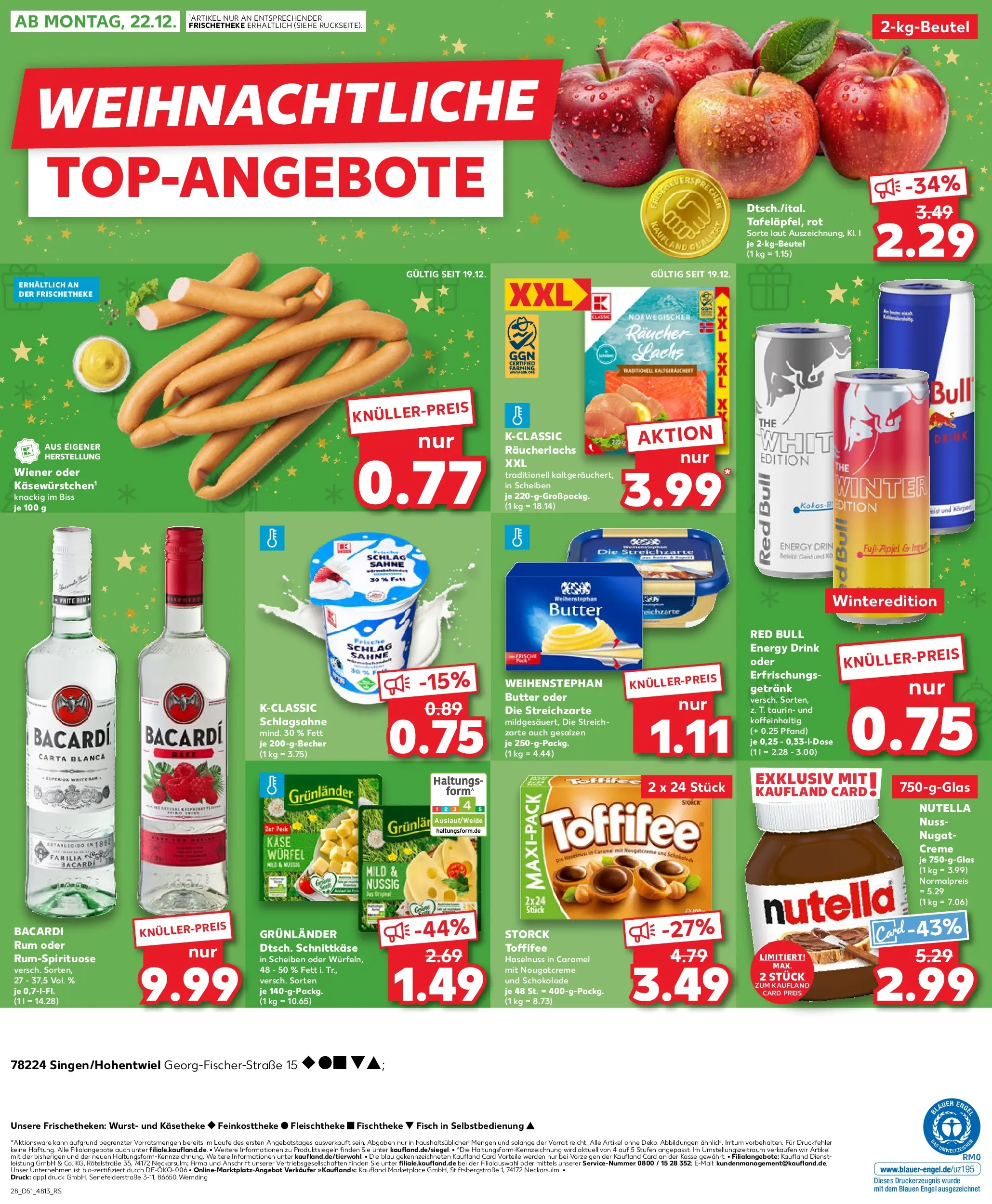 Prospekt Kaufland ab 18.12.2025 » Angebote Online zum Blättern | Seite: 28 | Produkte: Rum, Weihenstephan butter, Lachs, Räucherlachs