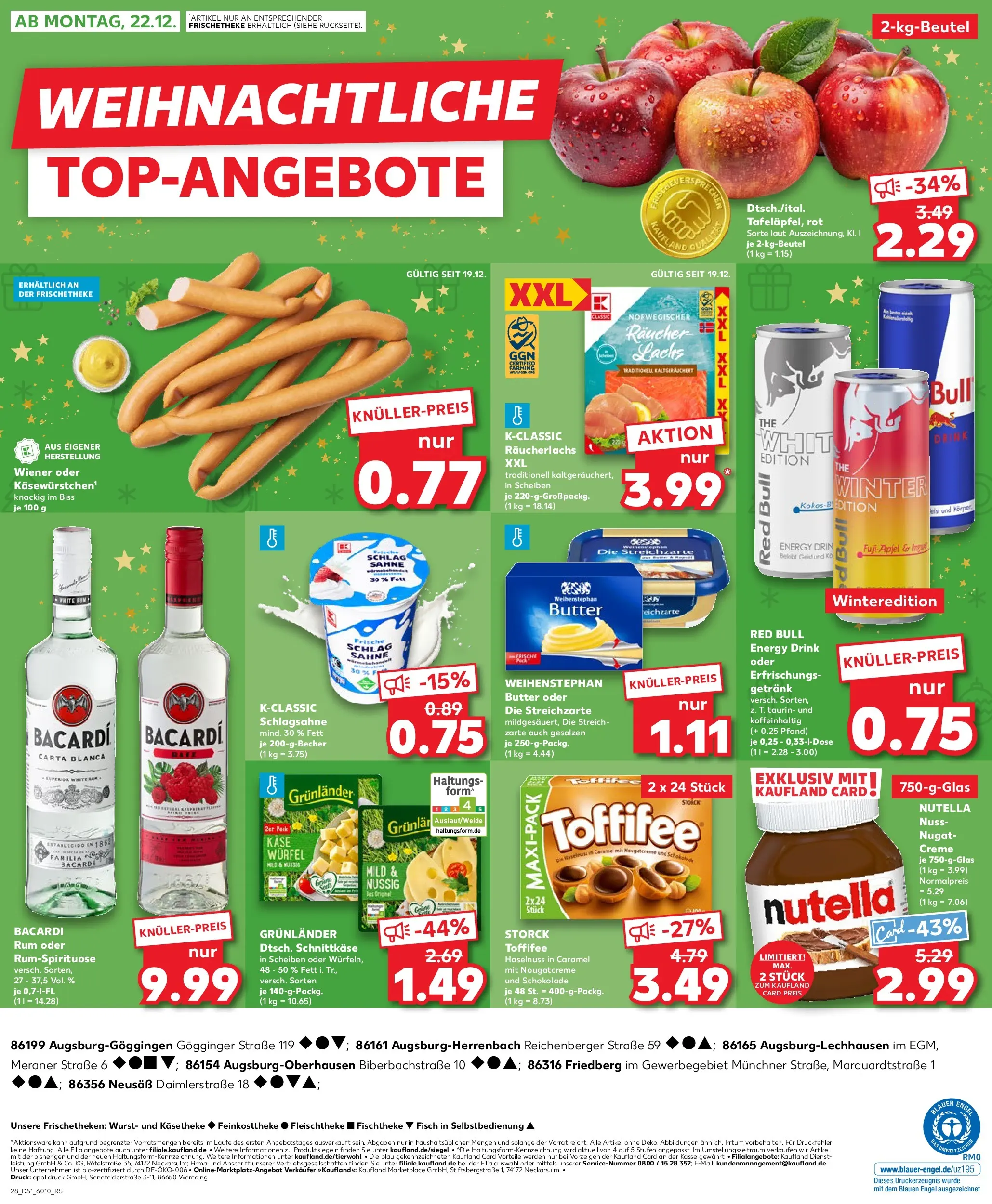 Prospekt Kaufland ab 18.12.2025 » Angebote Online zum Blättern | Seite: 28 | Produkte: Butter, Lachs, Grunlander, Toffifee
