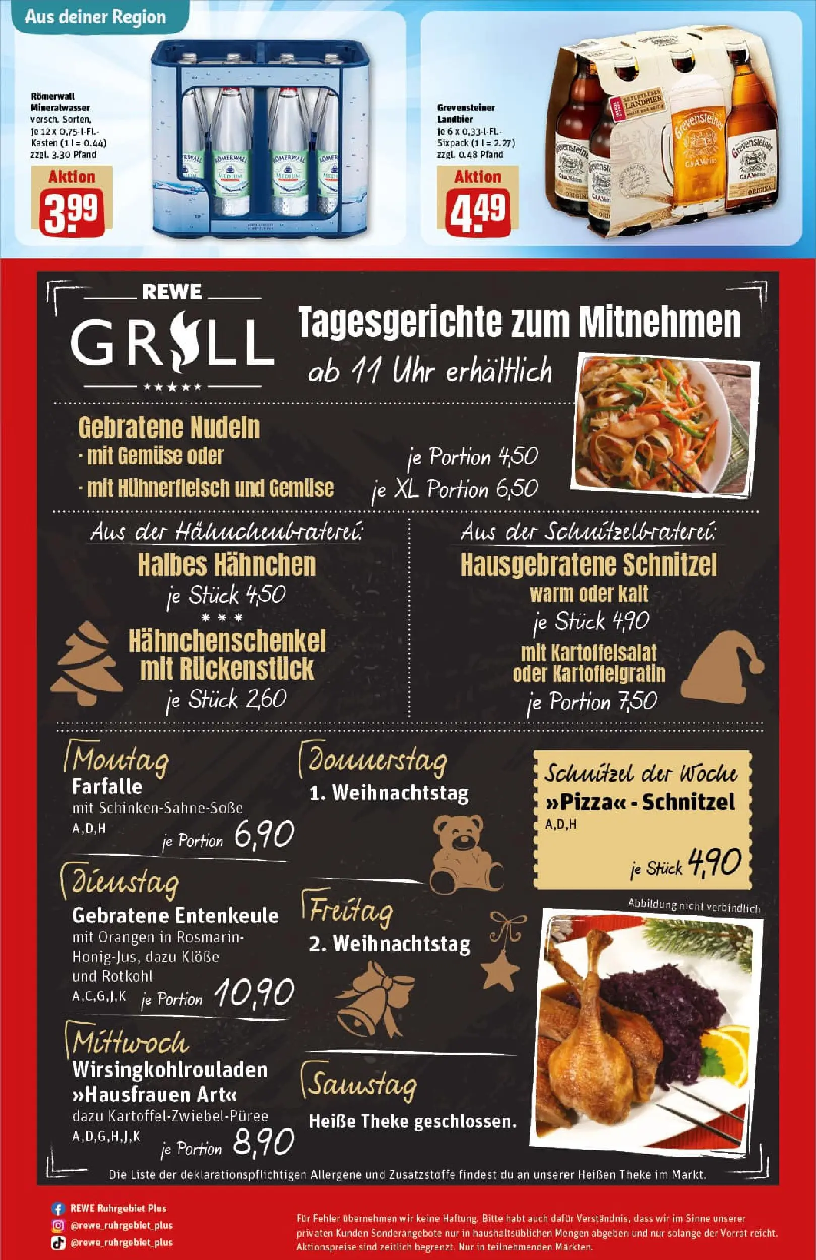 REWE Prospekt ab 22.12.2025 zum Blättern » Angebote | Seite: 29 | Produkte: Hahnchenschenkel, Schnitzel, Gemüse, Nudeln
