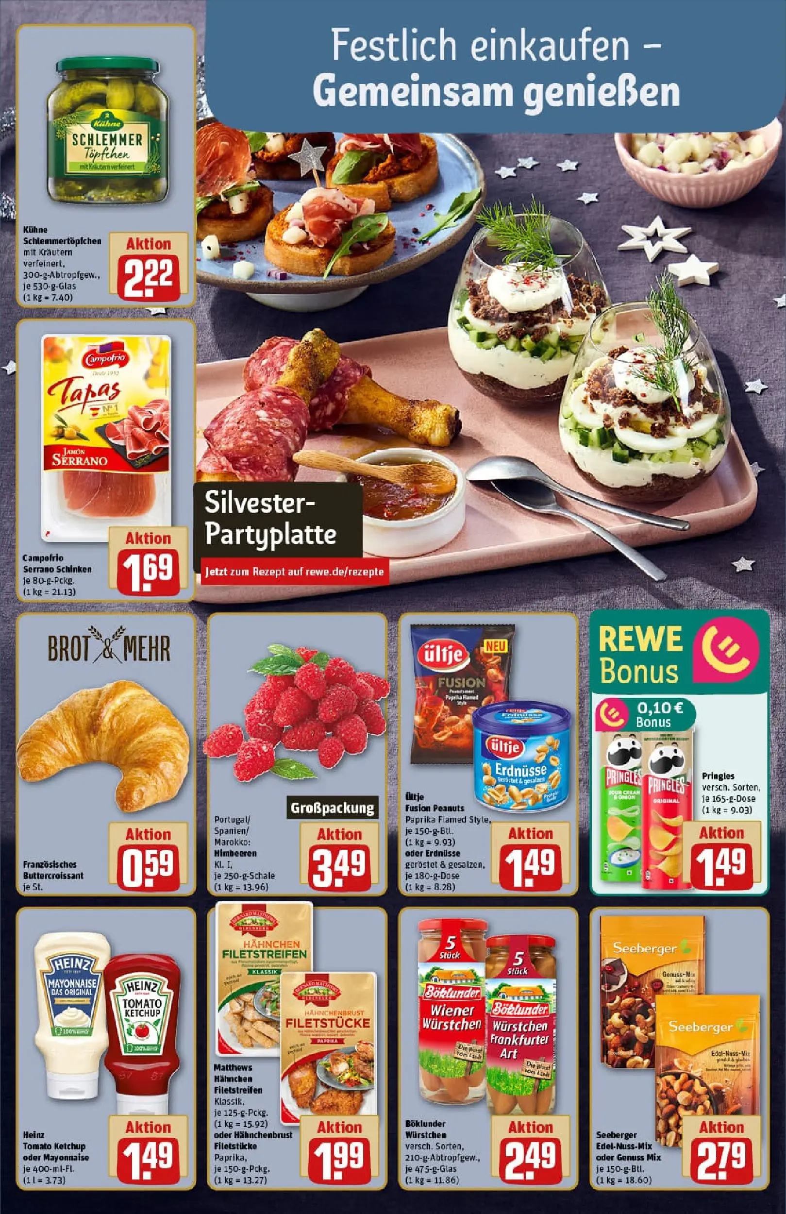REWE Prospekt ab 22.12.2025 zum Blättern » Angebote | Seite: 6 | Produkte: Ultje erdnusse, Mayonnaise, Serrano schinken, Pringles