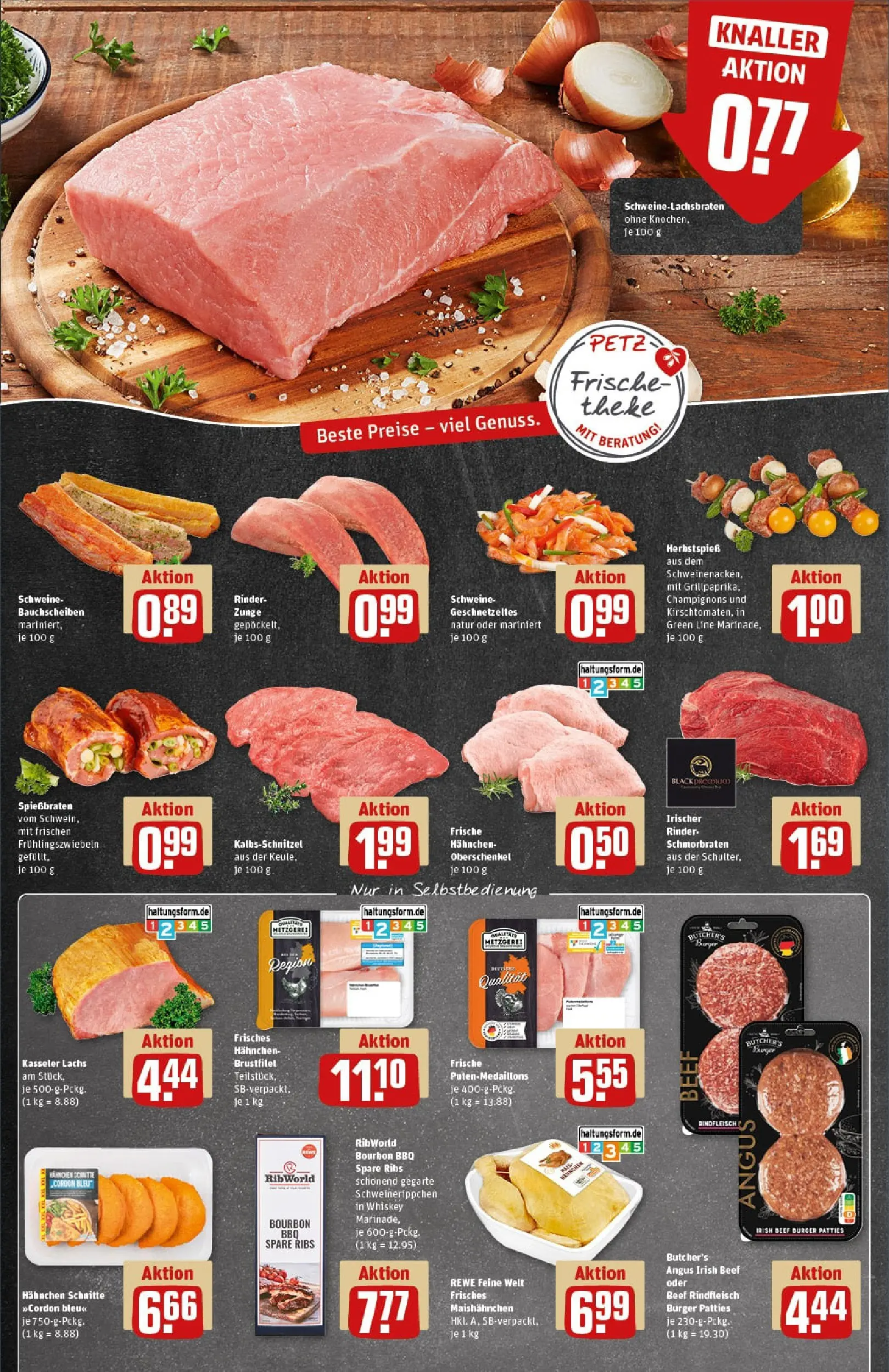 REWE Prospekt ab 22.12.2025 zum Blättern » Angebote | Seite: 8 | Produkte: Hahnchen, Spare ribs, Burger, Rindfleisch