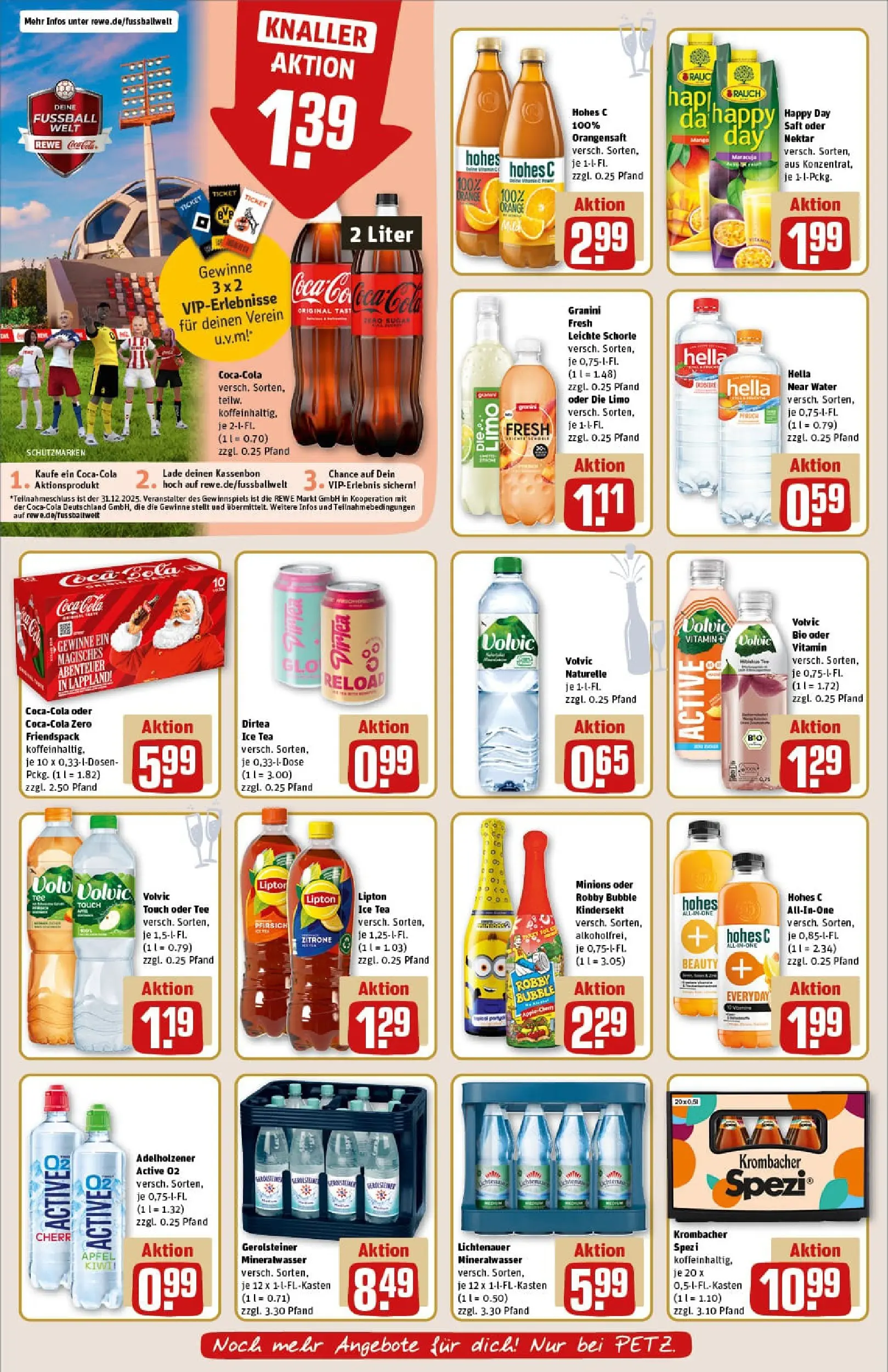 REWE Prospekt ab 22.12.2025 zum Blättern » Angebote | Seite: 16 | Produkte: Cola, Zitrone, Volvic, Kiwi