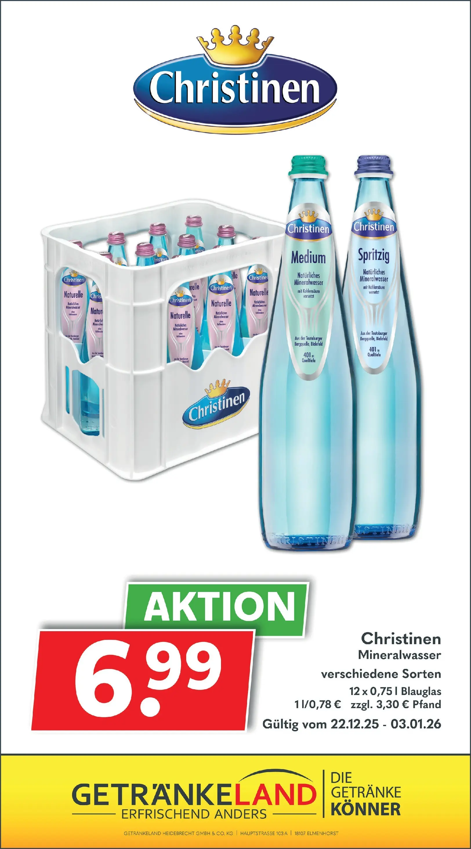 Getränkeland - Getränkeland: Getränkeangebote (ab 22.12.2025) zum Blättern | Seite: 6 | Produkte: Mineralwasser