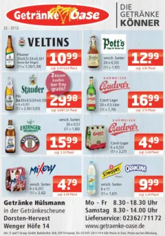 Entdecke - Getränke Oase: Getränkeangebote ab 21.12.2025 gültig