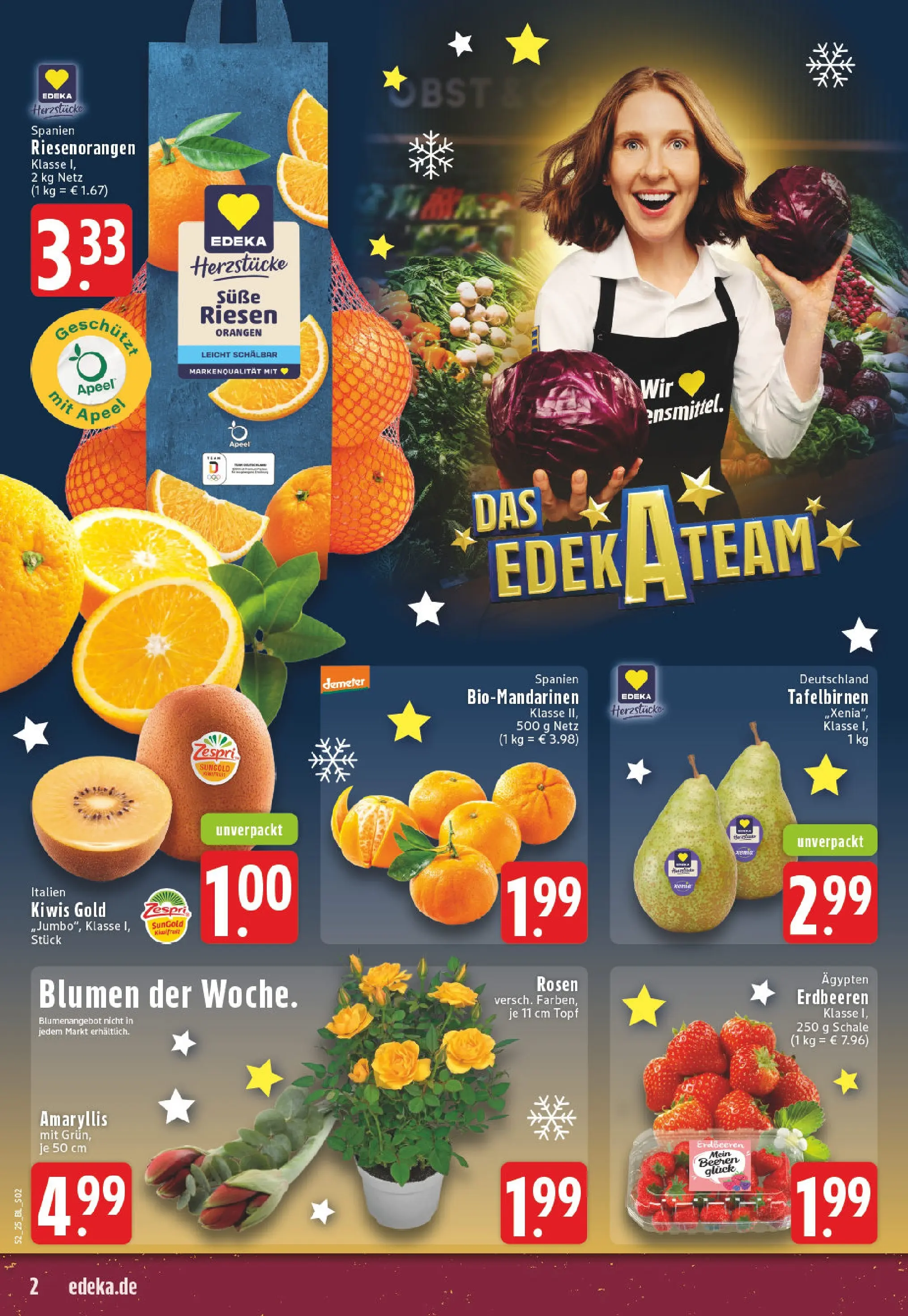 Edeka prospekt Höhn	 (ab 21.12.2025) » Angebote Online | Seite: 2 | Produkte: Blumen, Obst, Erdbeeren, Kiwi