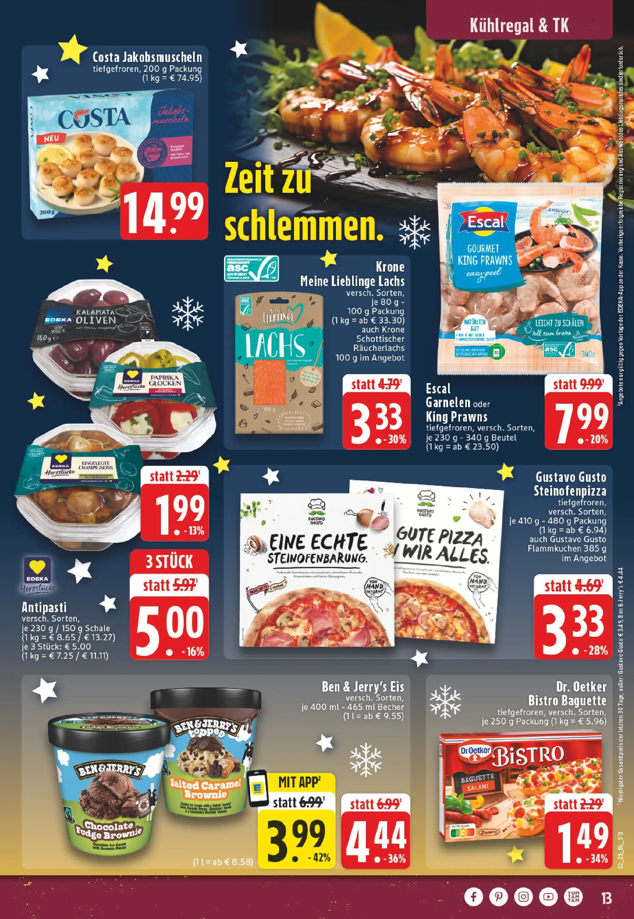 Edeka prospekt Höhn	 (ab 21.12.2025) » Angebote Online | Seite: 13 | Produkte: Baguette, Ben & Jerry's, Lachs, Salami