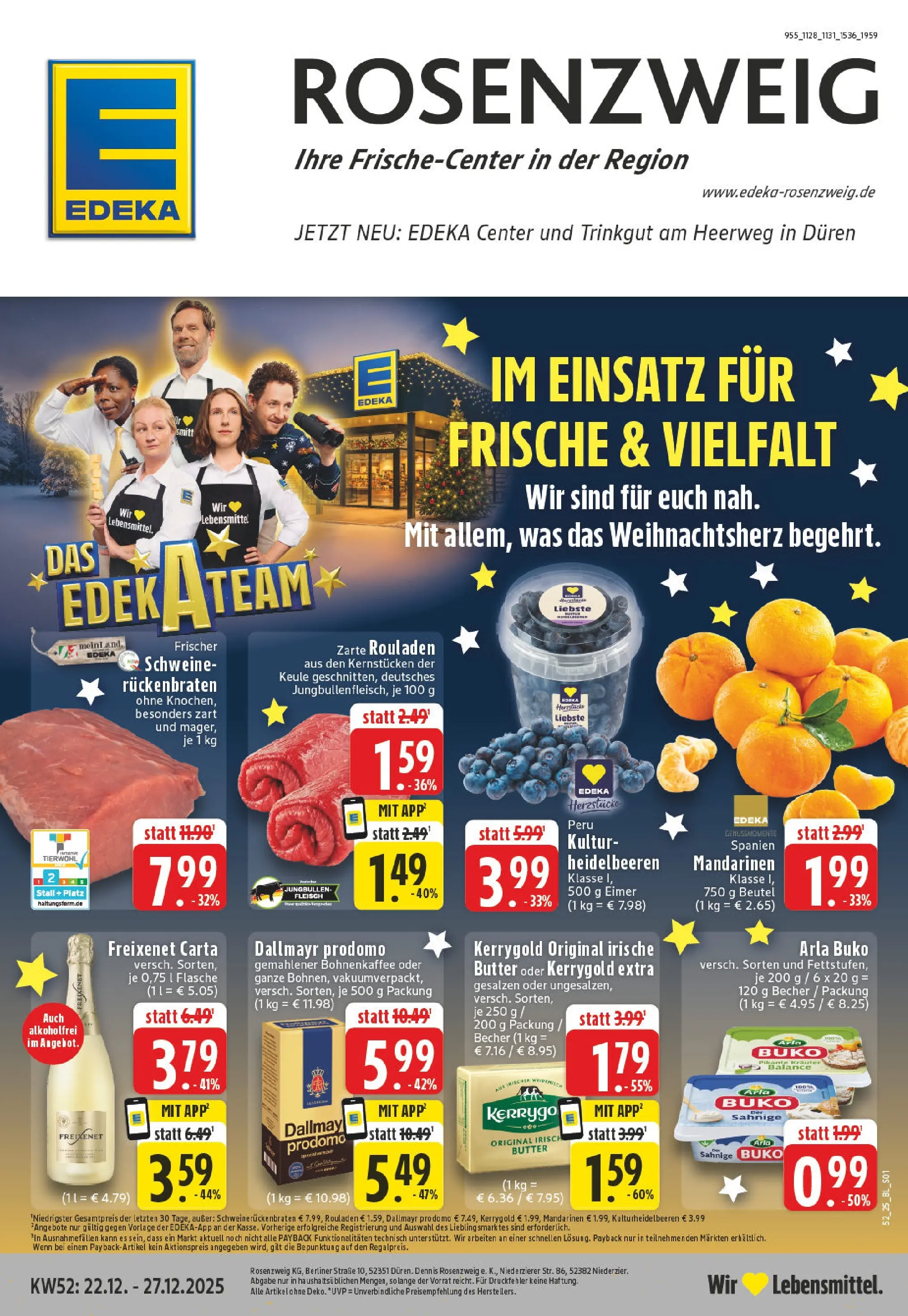 Edeka prospekt Niederzier	 (ab 22.12.2025) » Angebote Online | Seite: 1 | Produkte: Butter, Mandarinen, Dallmayr, Dallmayr prodomo