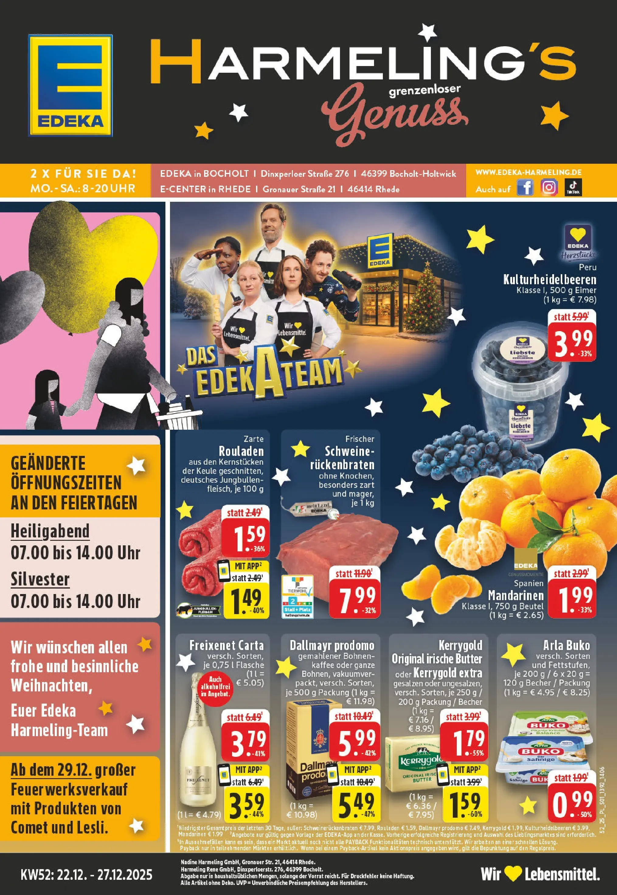 Edeka prospekt Bocholt - Holtwick	 (ab 22.12.2025) » Angebote Online | Seite: 1 | Produkte: Butter, Mandarinen, Arla buko, Dallmayr prodomo