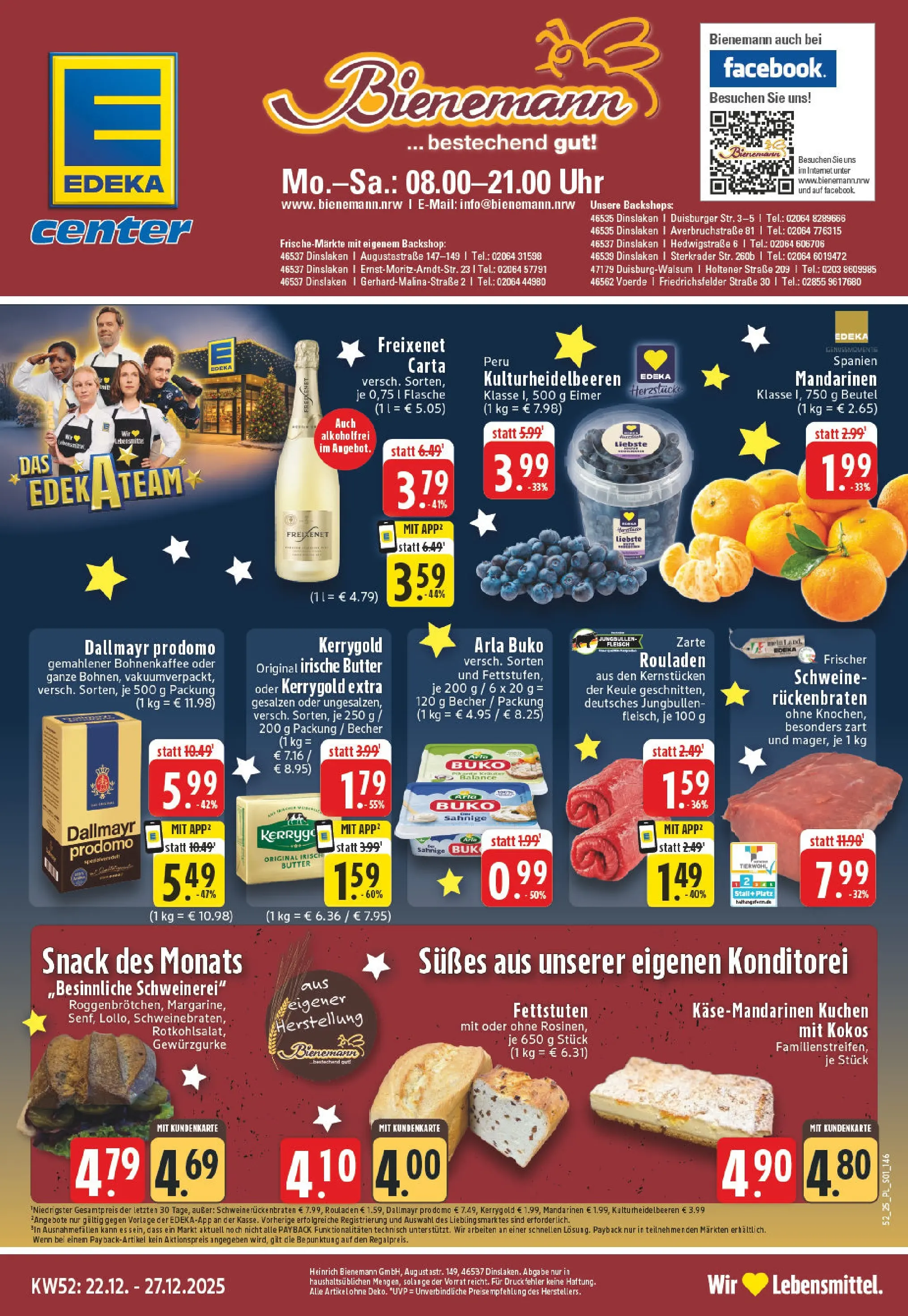 Edeka prospekt Dinslaken	 (ab 22.12.2025) » Angebote Online | Seite: 1 | Produkte: Freixenet, Arla buko, Kuchen, Fleisch