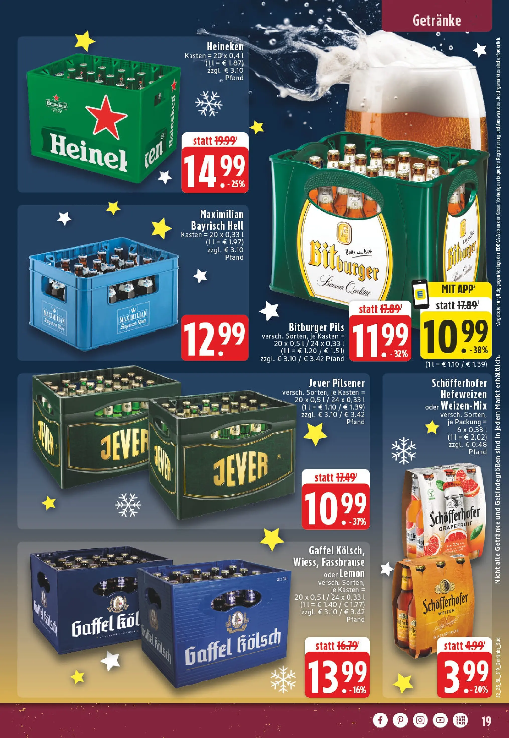 Edeka prospekt Köln	 (ab 22.12.2025) » Angebote Online | Seite: 19 | Produkte: Bitburger, Pils, Jever, Fassbrause