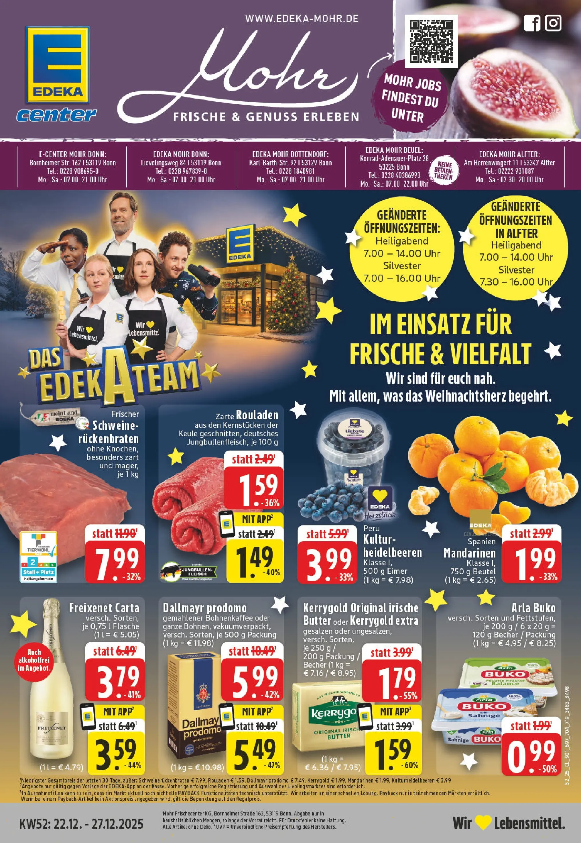 Edeka prospekt Bonn	 (ab 22.12.2025) » Angebote Online | Seite: 1 | Produkte: Heidelbeeren, Dallmayr, Fleisch, Uhr