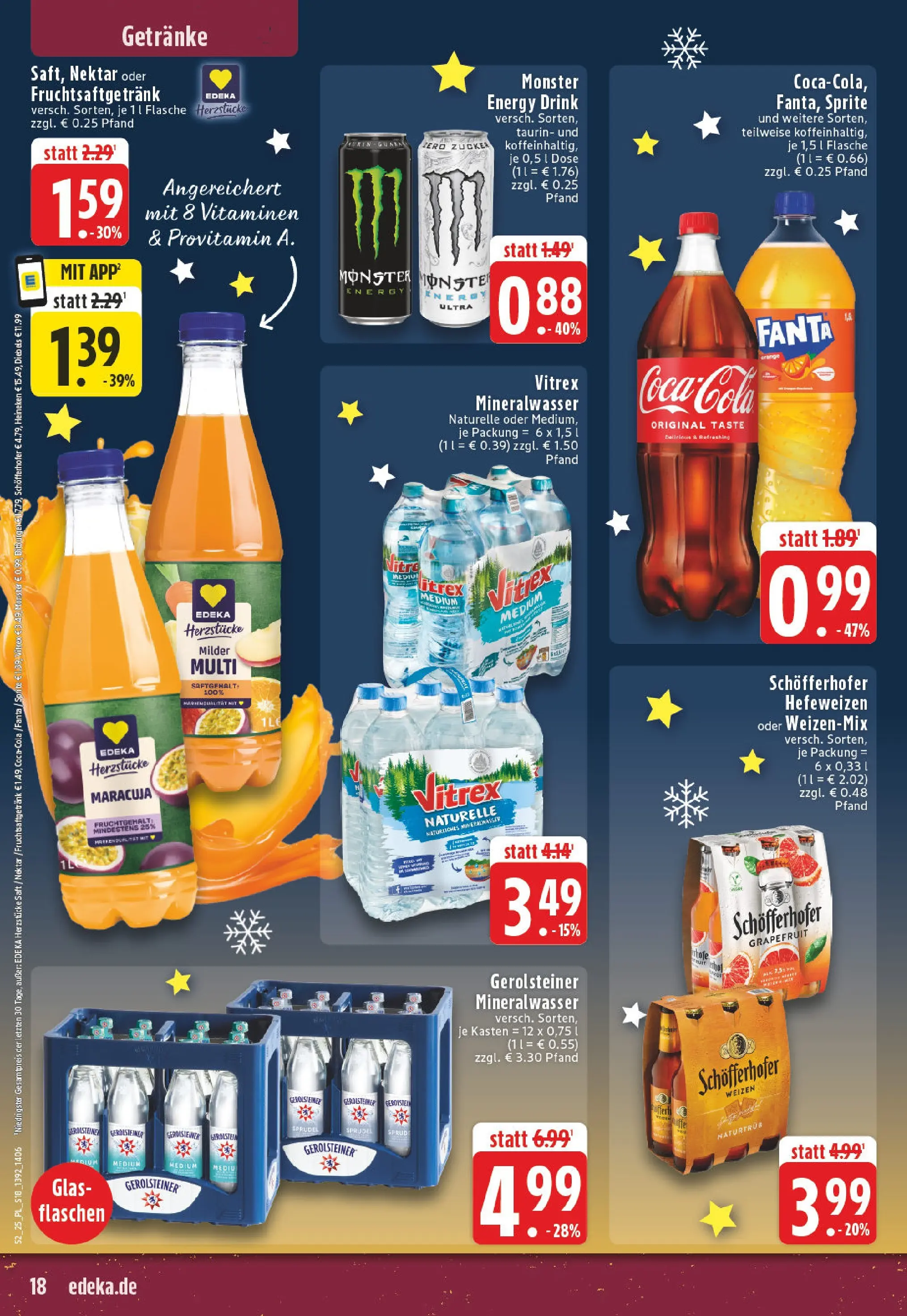 Edeka prospekt Bocholt - Holtwick	 (ab 22.12.2025) » Angebote Online | Seite: 18 | Produkte: Fanta, Sprite, Zucker, Gerolsteiner