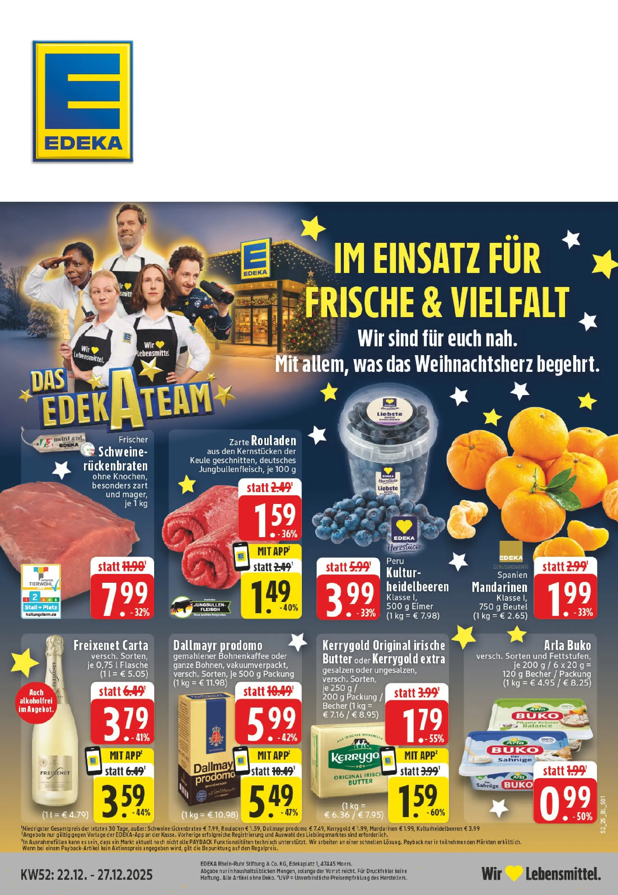 Edeka prospekt Bocholt	 (ab 21.12.2025) » Angebote Online | Seite: 1 | Produkte: Freixenet, Heidelbeeren, Arla buko, Fleisch