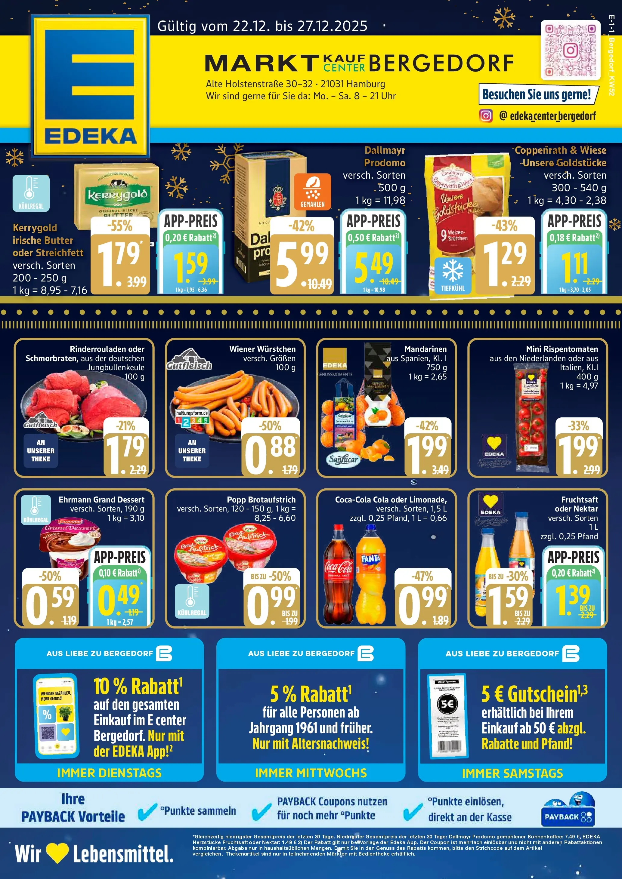 Edeka prospekt Hamburg	 (ab 21.12.2025) » Angebote Online | Seite: 1 | Produkte: Ehrmann grand dessert, Limonade, Dallmayr, Fruchtsaft
