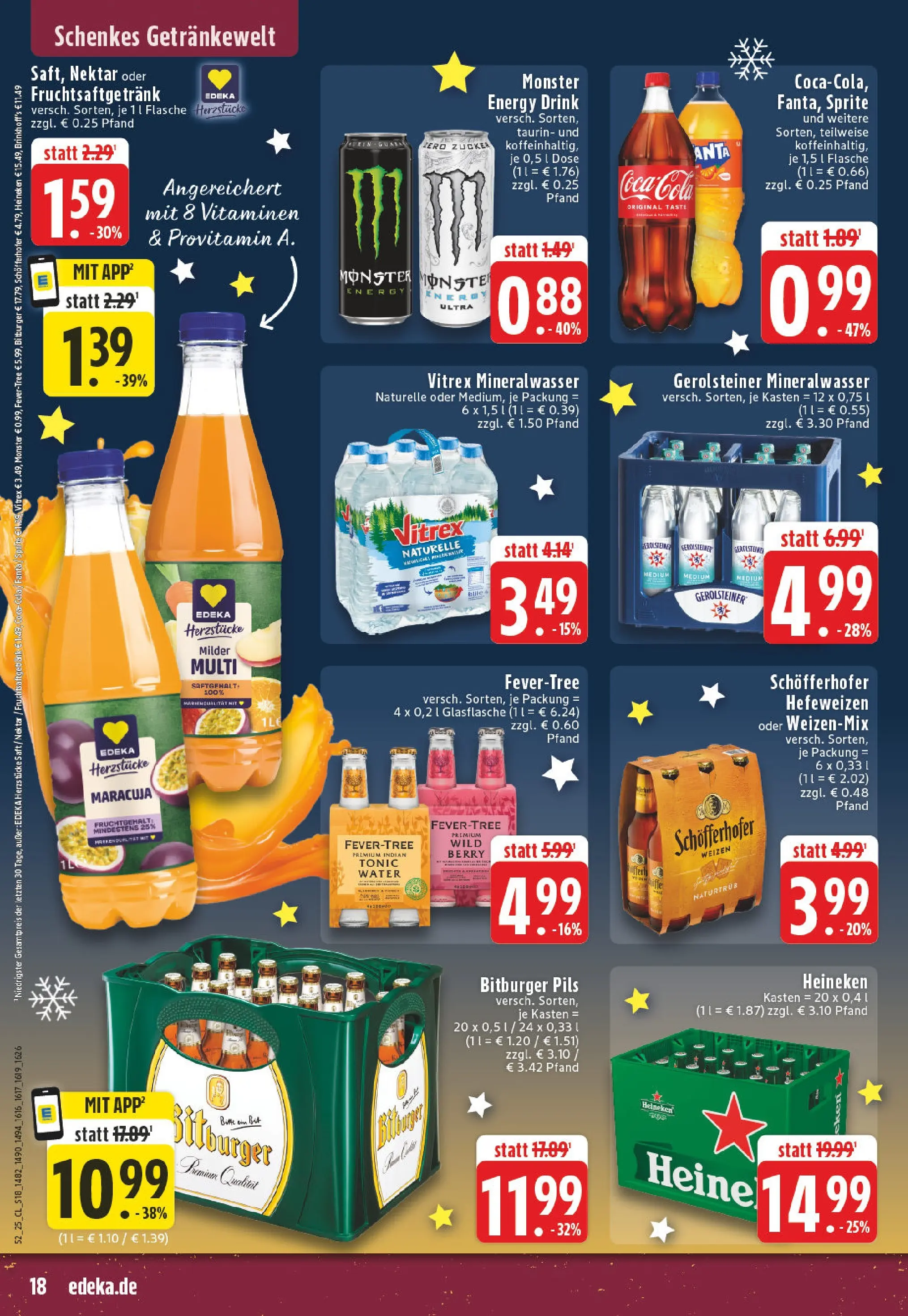 Edeka prospekt Gütersloh	 (ab 22.12.2025) » Angebote Online | Seite: 18 | Produkte: Sprite, Pils, Monster, Gerolsteiner