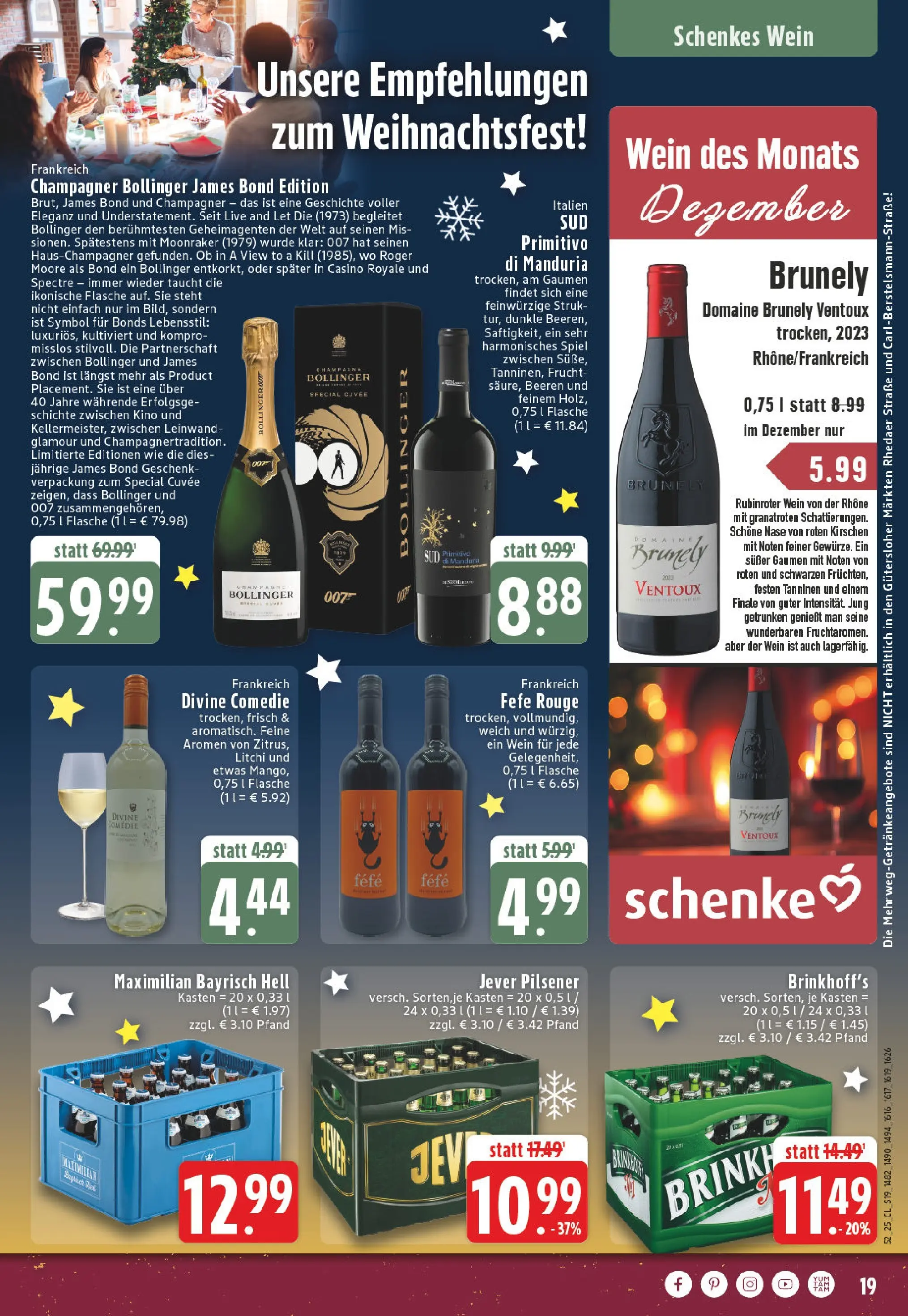 Edeka prospekt Gütersloh	 (ab 22.12.2025) » Angebote Online | Seite: 19 | Produkte: Spiel, Rouge, Kirschen, Wein