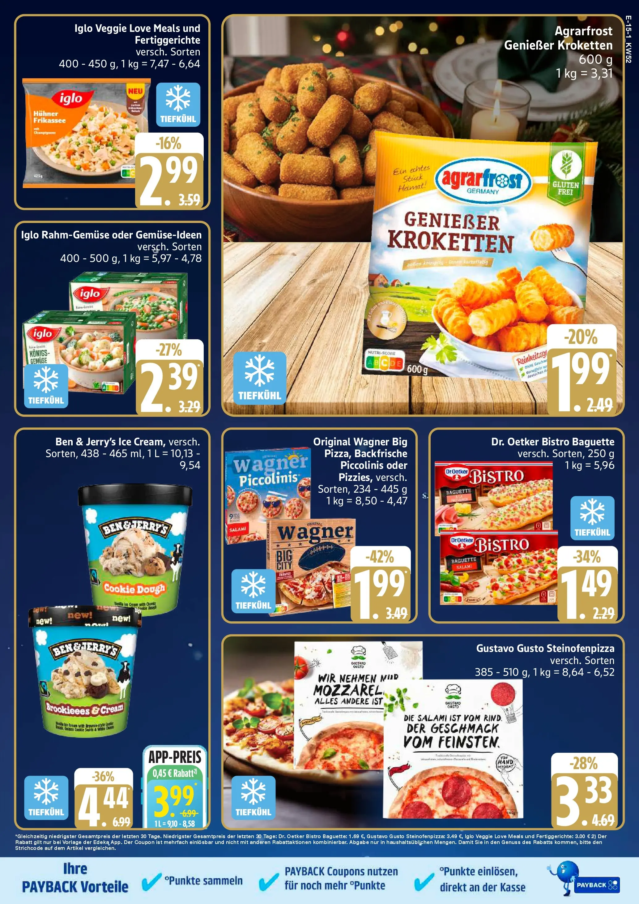 Edeka prospekt Ratzeburg	 (ab 21.12.2025) » Angebote Online | Seite: 15 | Produkte: Iglo, Ben & Jerry's, Gemüse, Pizza