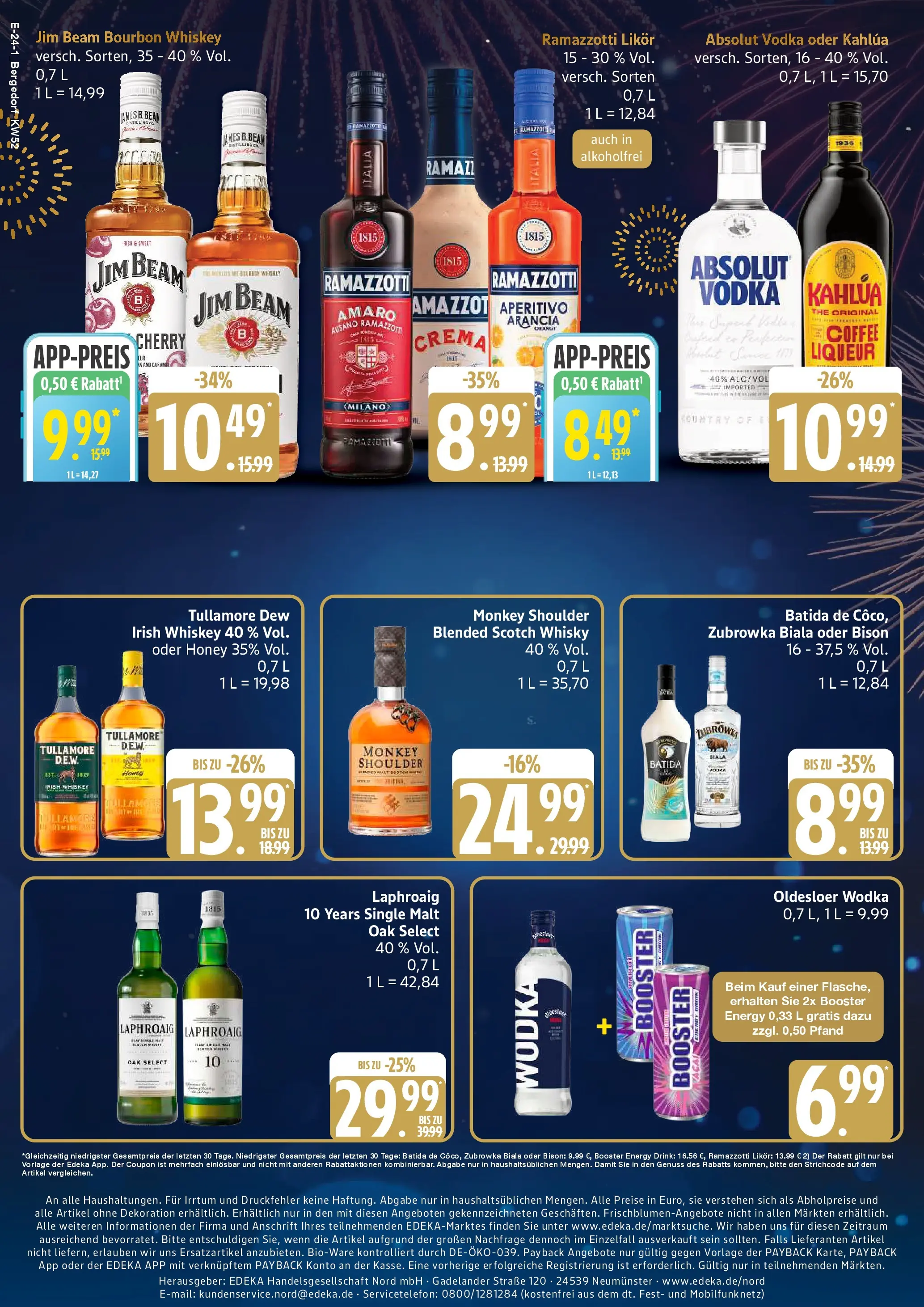 Edeka prospekt Hamburg	 (ab 21.12.2025) » Angebote Online | Seite: 24 | Produkte: Whisky, Oldesloer, Vodka, Bourbon