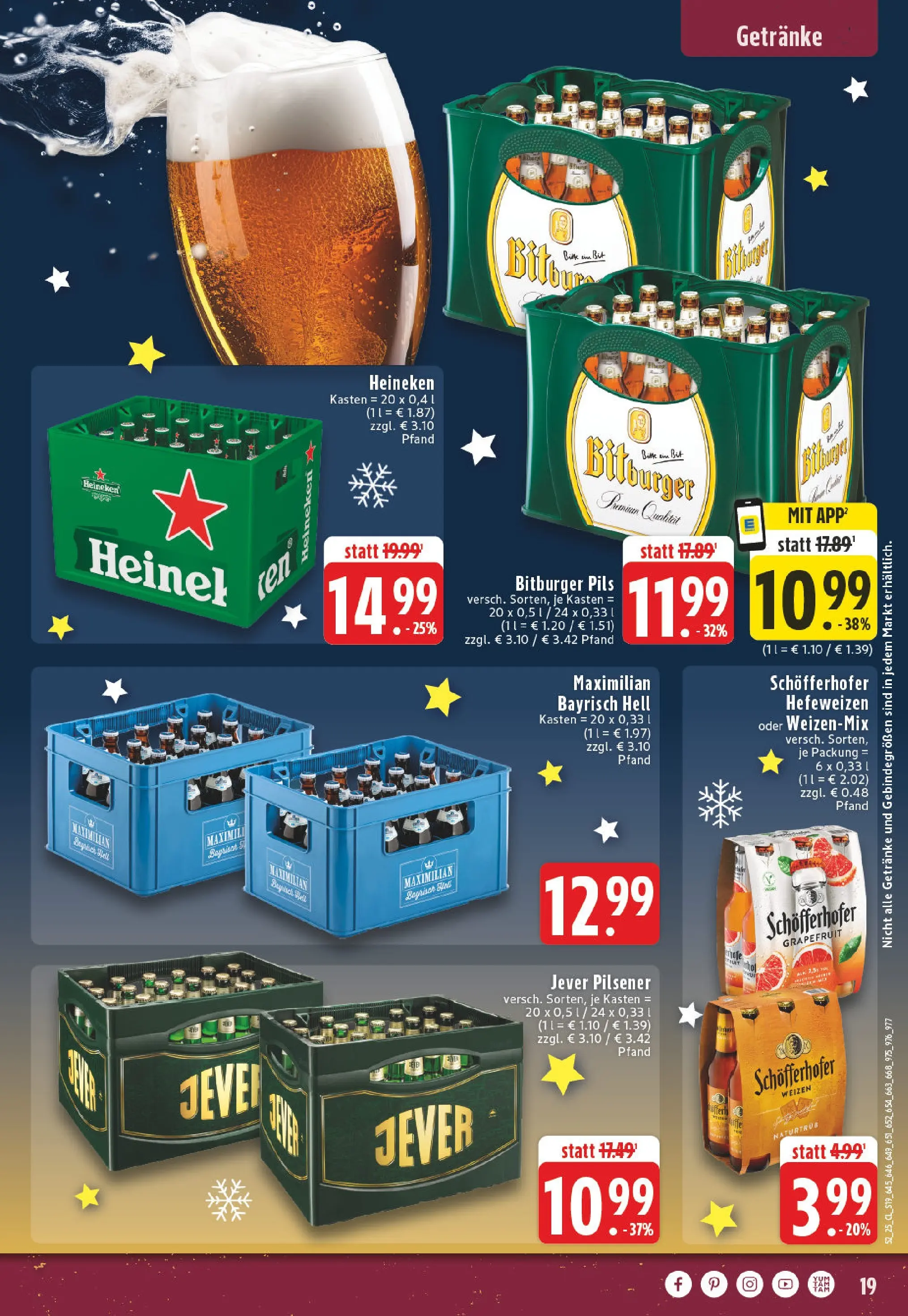 Edeka prospekt Mülheim An Der Ruhr	 (ab 22.12.2025) » Angebote Online | Seite: 19 | Produkte: Bitburger, Pils, Burger, Grapefruit